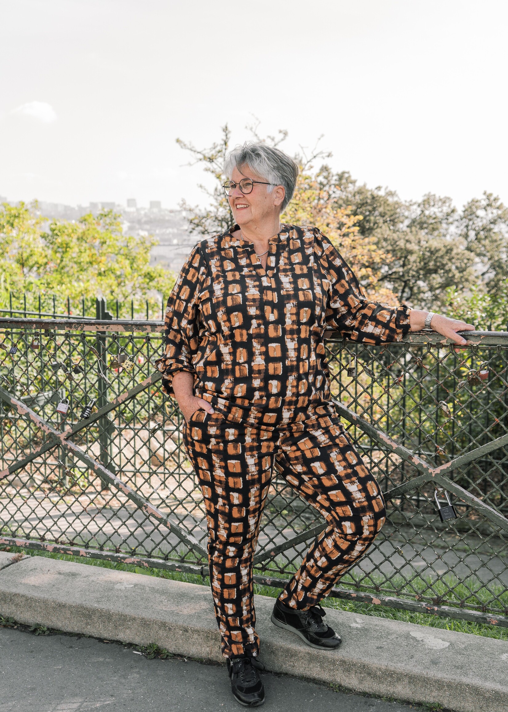 Exxcellent Tonya Pants Black/Cognac