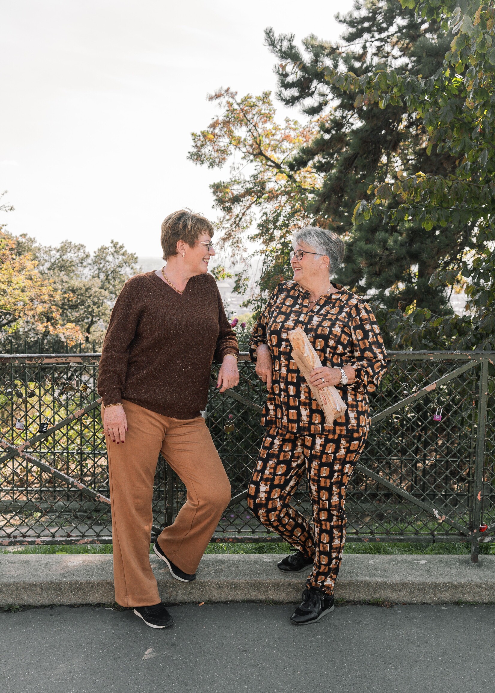 Exxcellent Tonya Pants Black/Cognac
