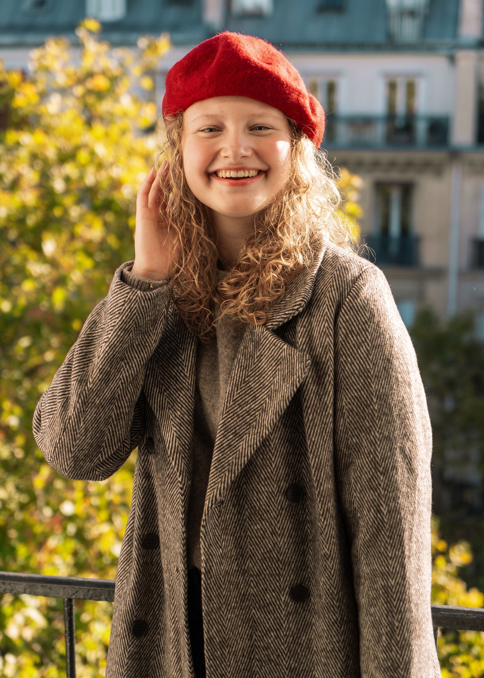 Baret bordeaux effen