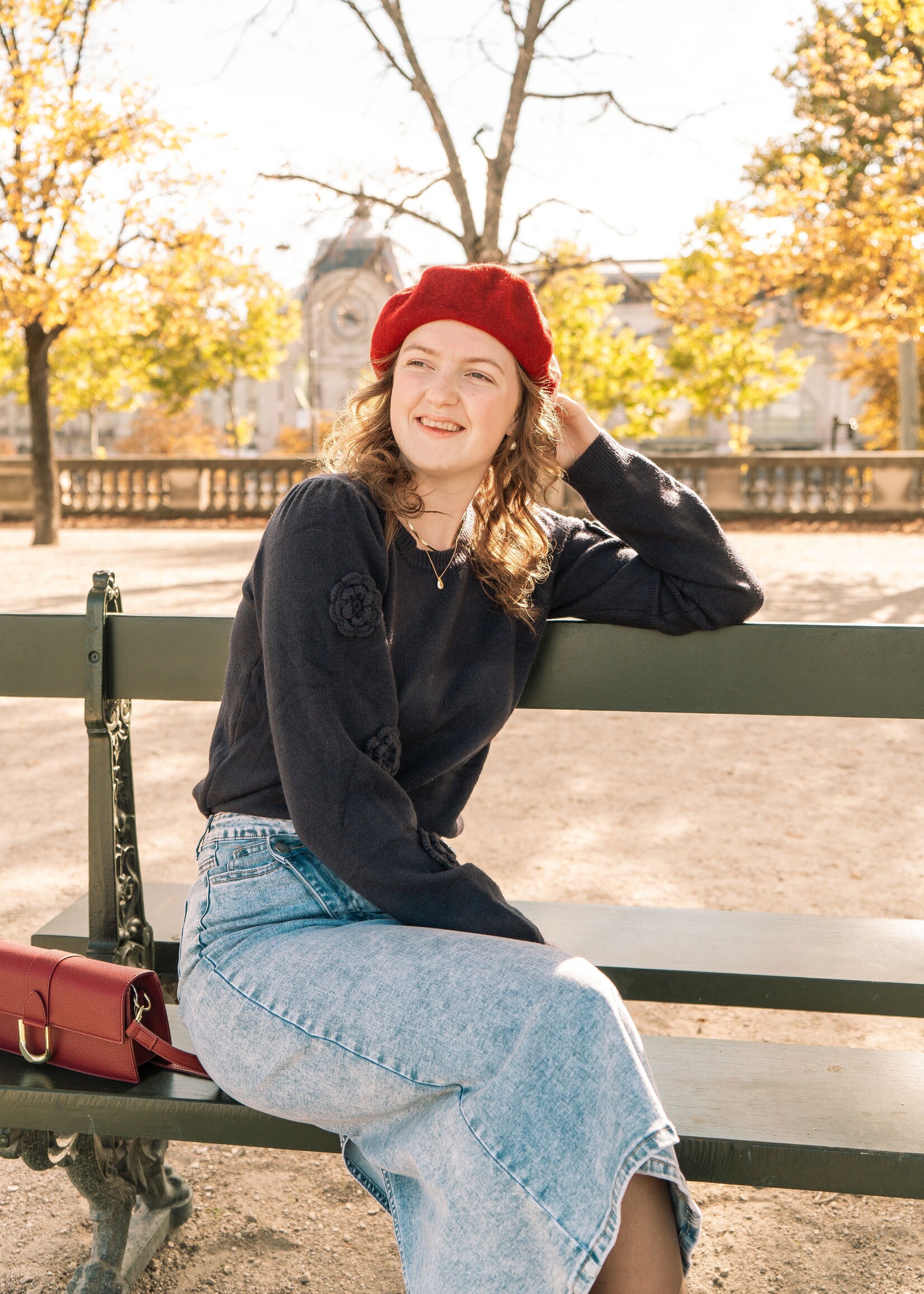 Baret bordeaux effen