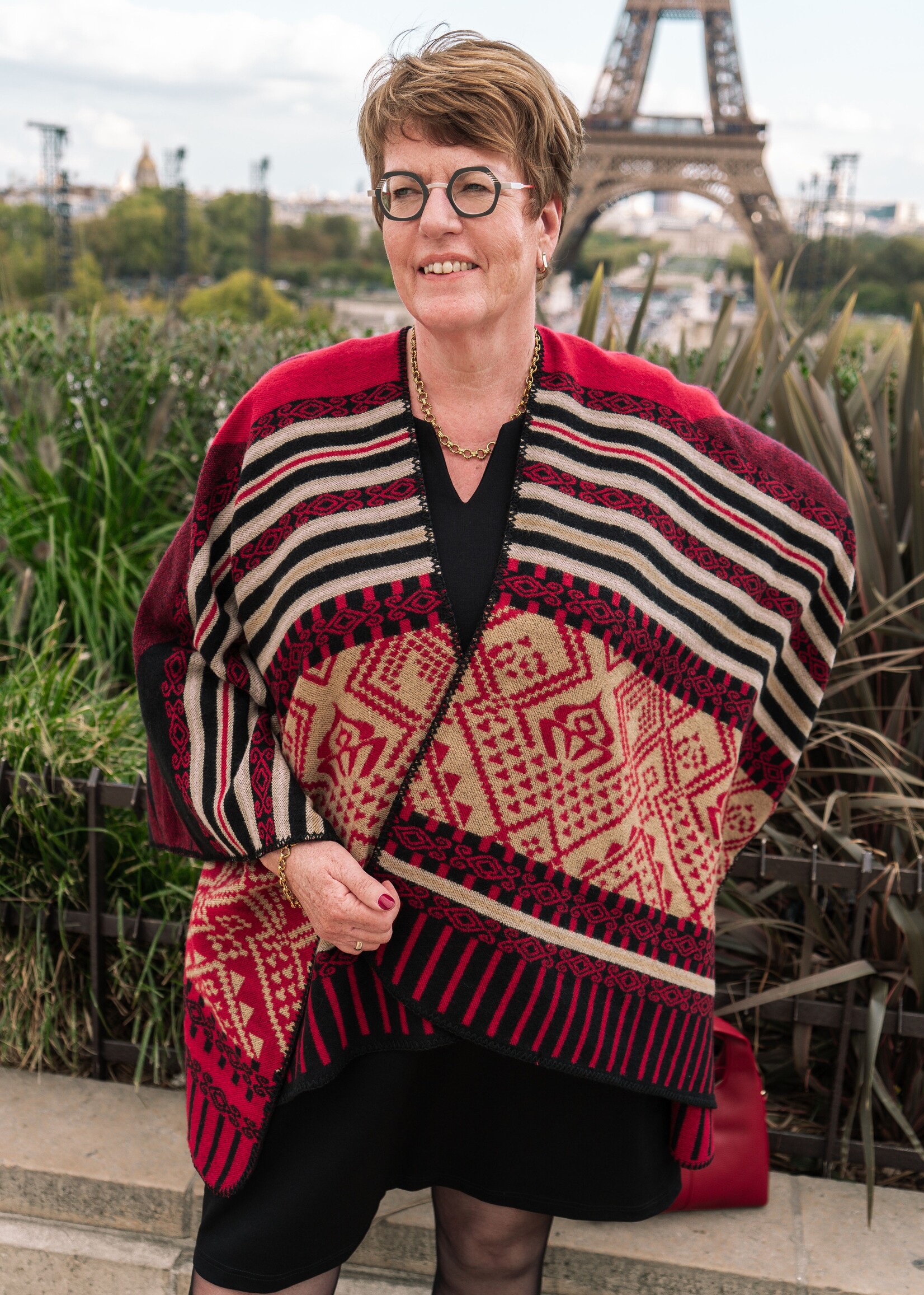 LA FIANCEE Poncho Waldo Rouge
