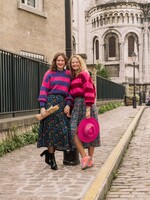 Mia Stripe Vibe Knitwear Bordeaux Pink