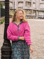 Maddie vestje gebreid Fuchsia
