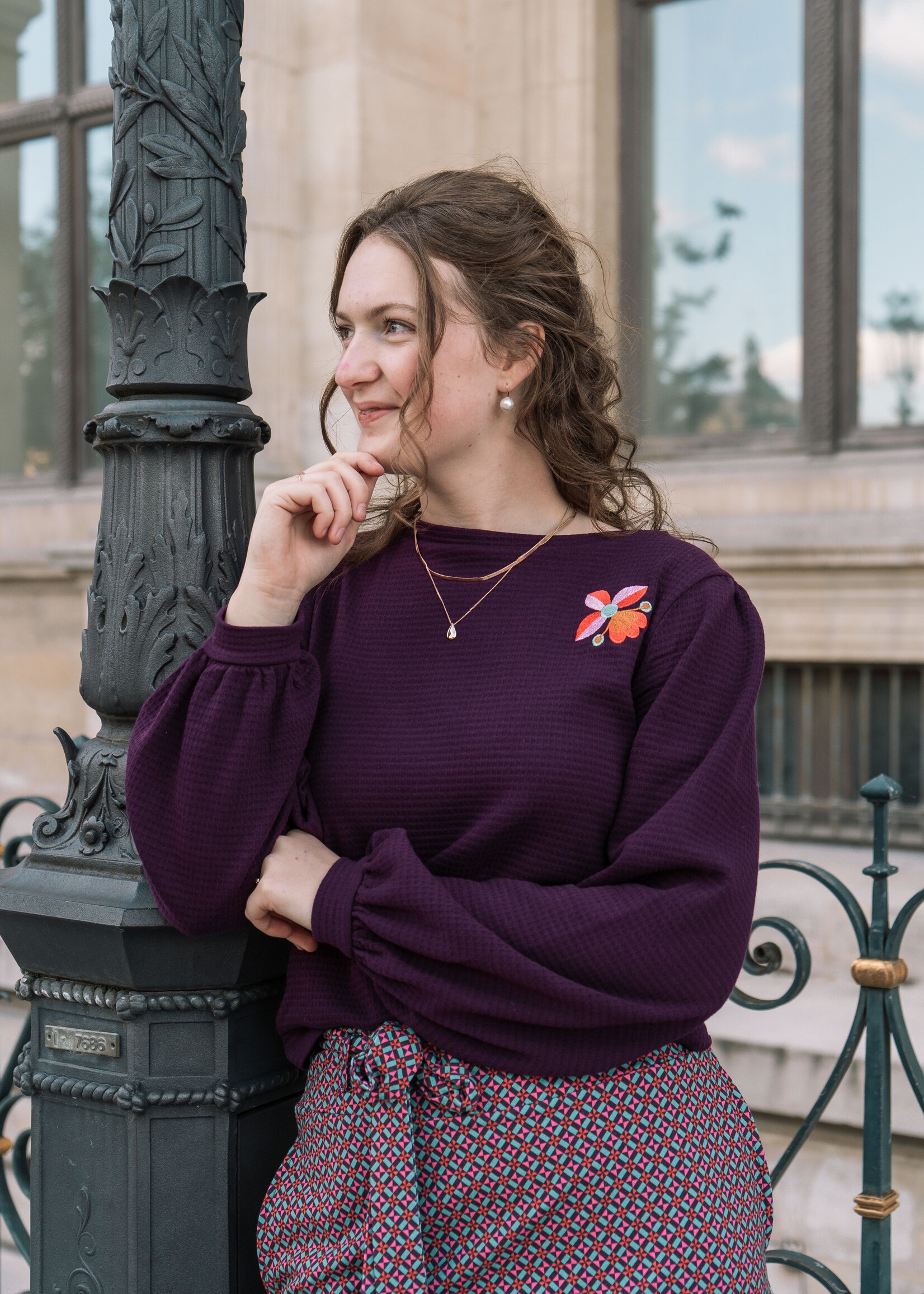 LaLamour Cathy Top LS Waffle Bordeaux