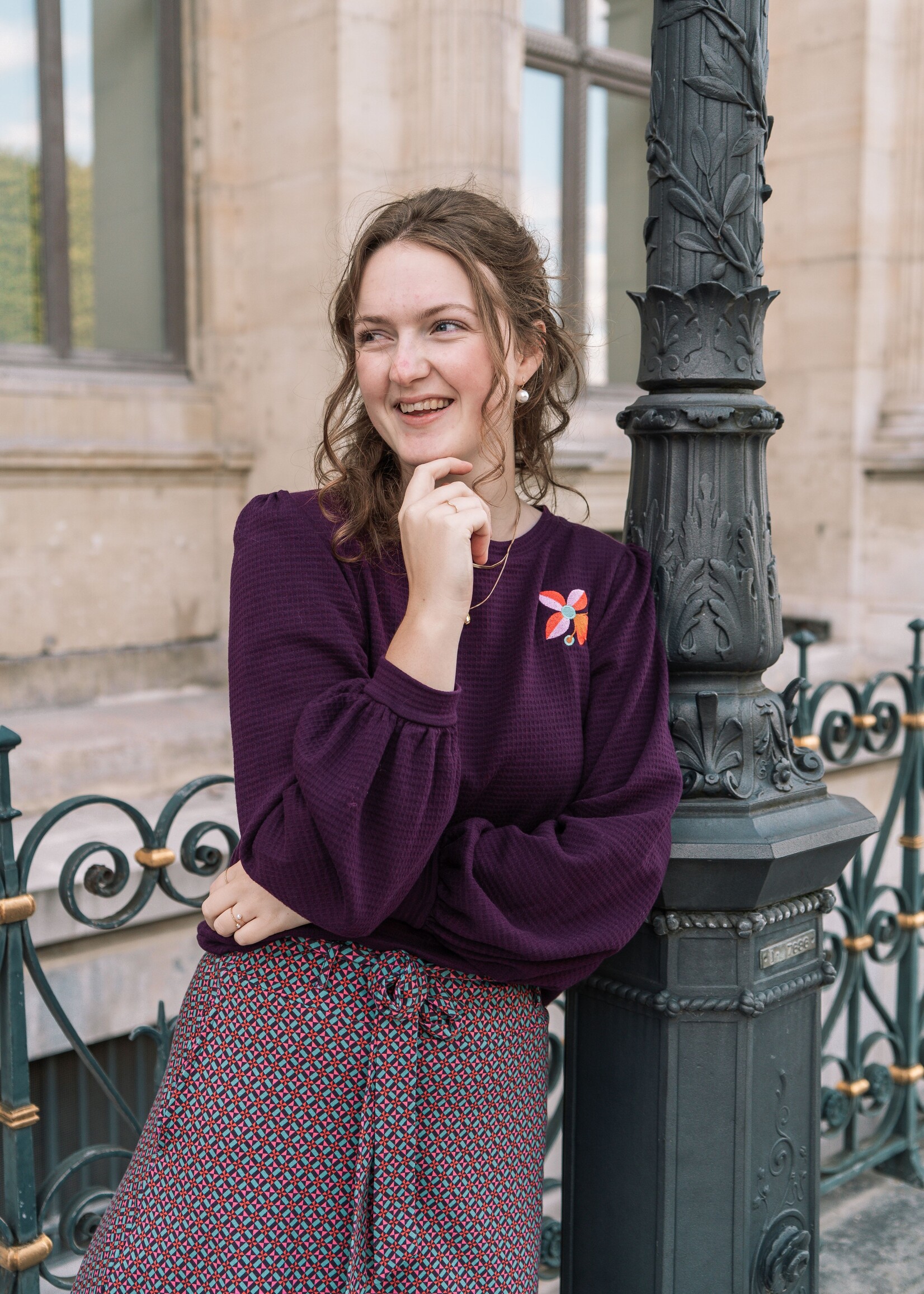 LaLamour Cathy Top LS Waffle Bordeaux