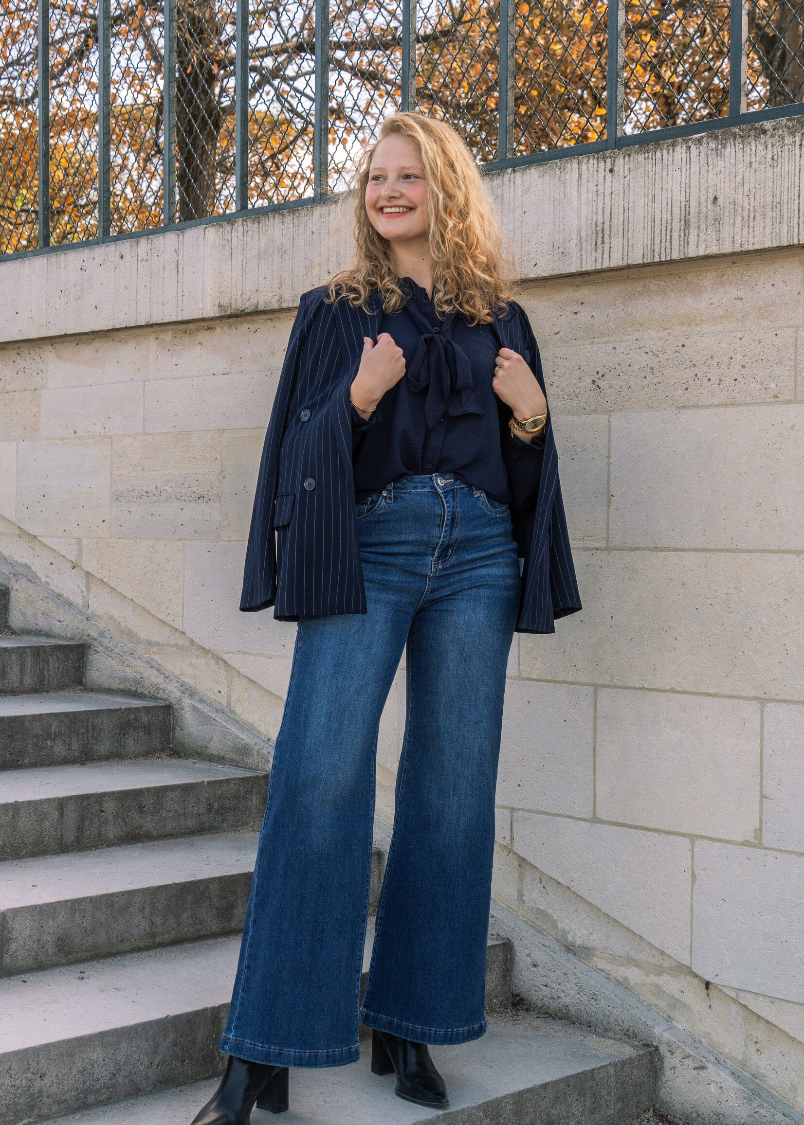 C&S The Label Nicole Pants Denim Dark Blue Maat S