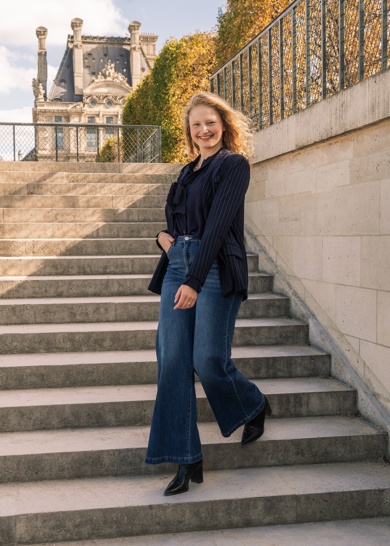 C&S The Label Nicole Pants Denim Dark Blue Maat S
