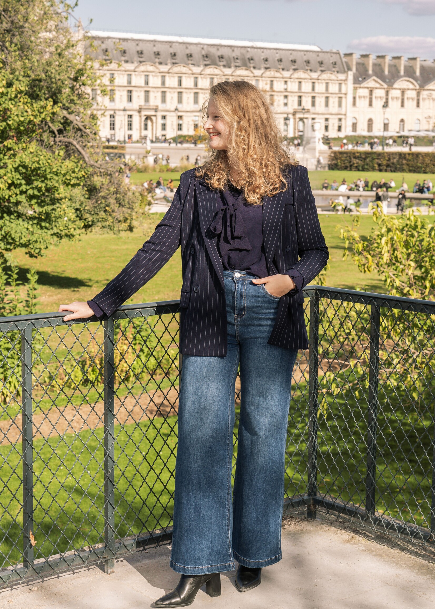 C&S The Label Nicole Pants Denim Dark Blue