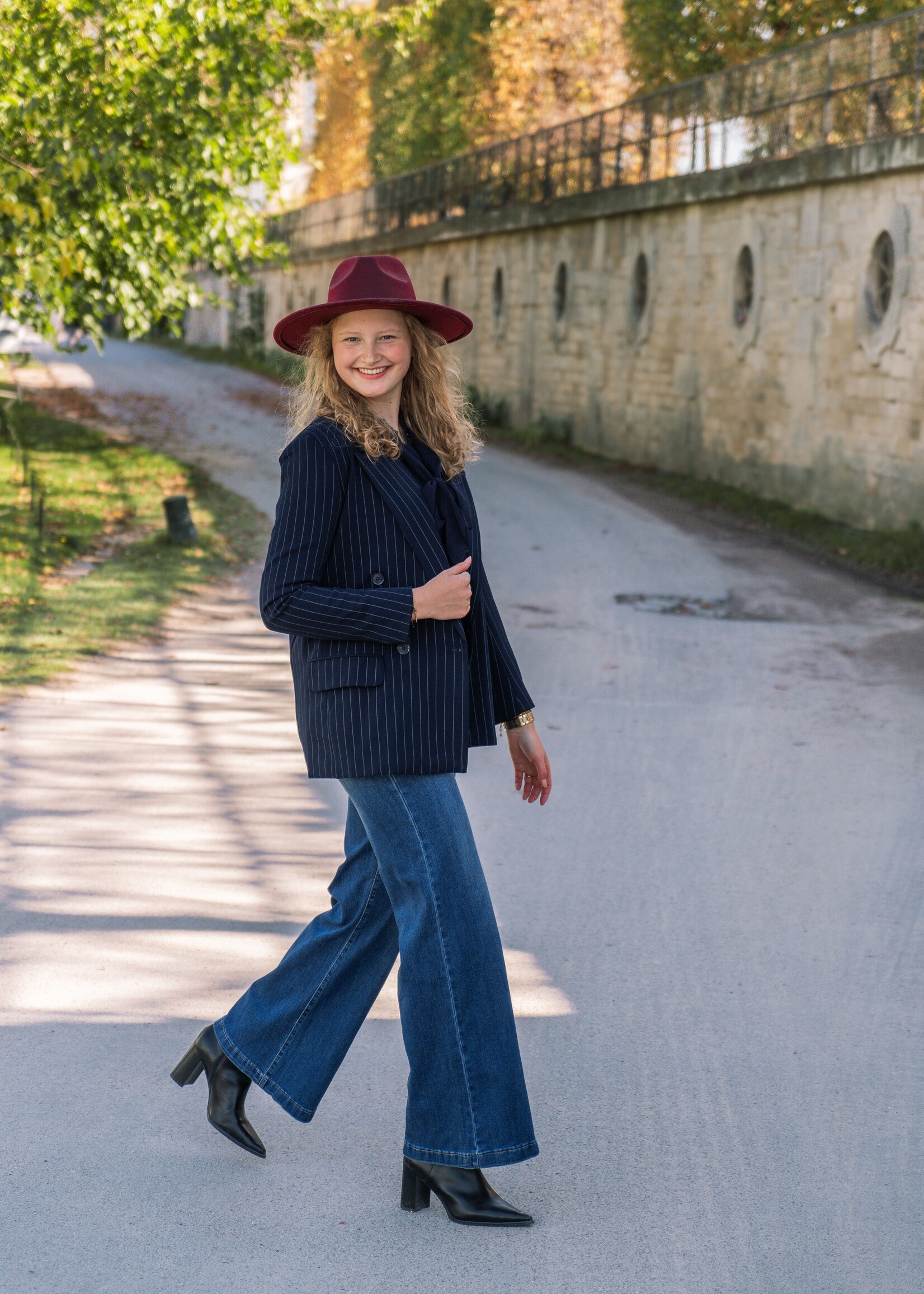 C&S The Label Nicole Pants Denim Dark Blue