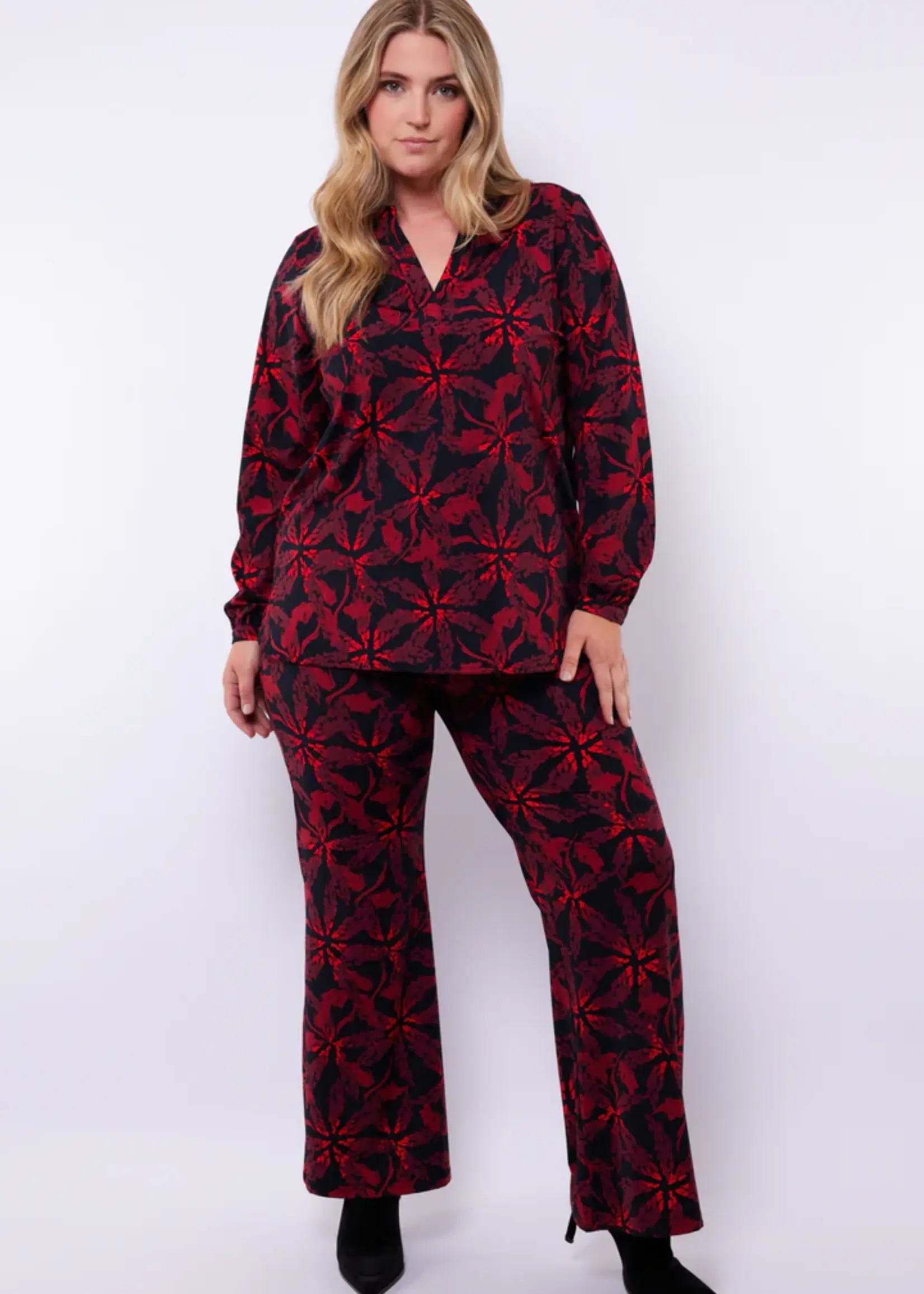 Exxcellent Bertine Pants Black/Amarone Cabernet