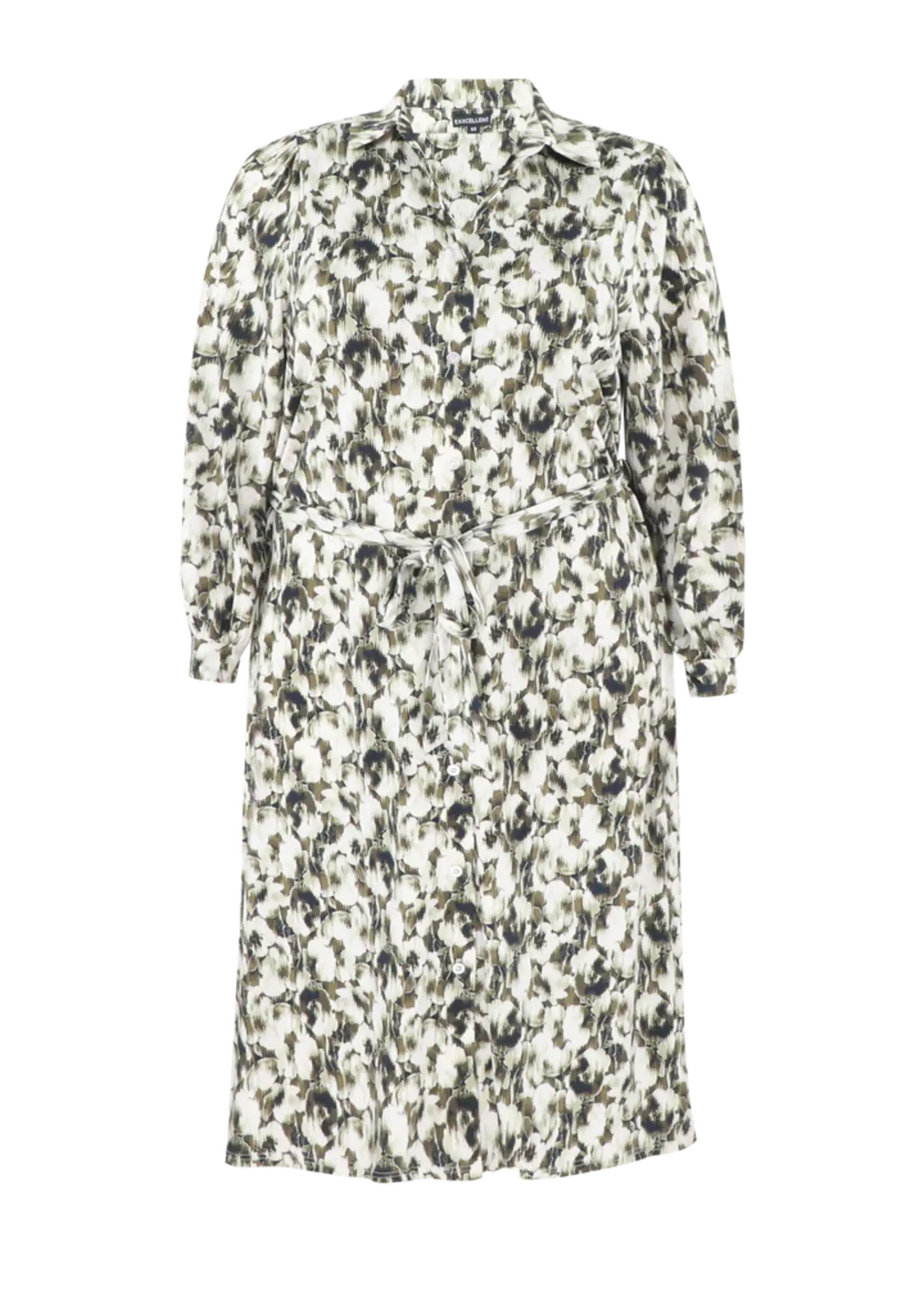 Exxcellent Claire Dress Sand/Olive Green