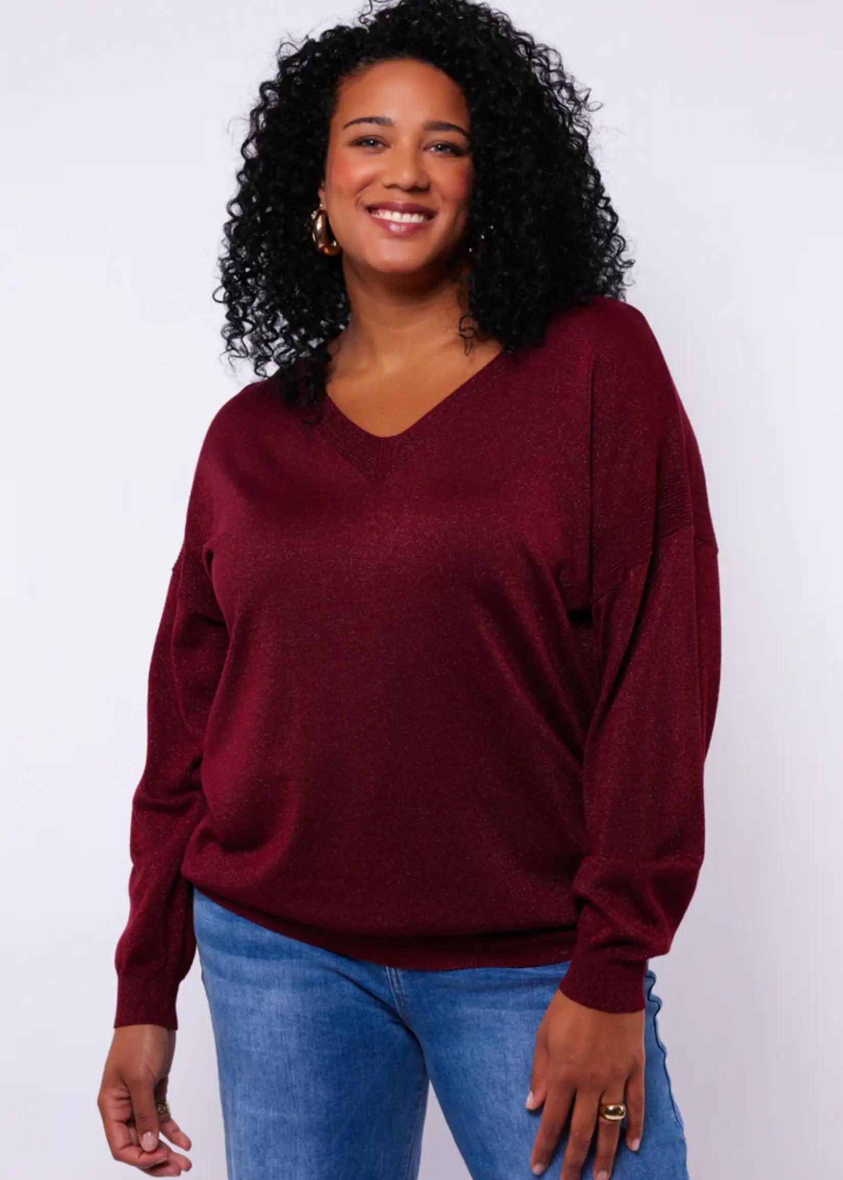 Exxcellent Kirsten Knit Pullover Amarone Cabernet