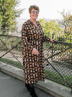 Exxcellent Brianna Dress Black/Cognac Maat 46