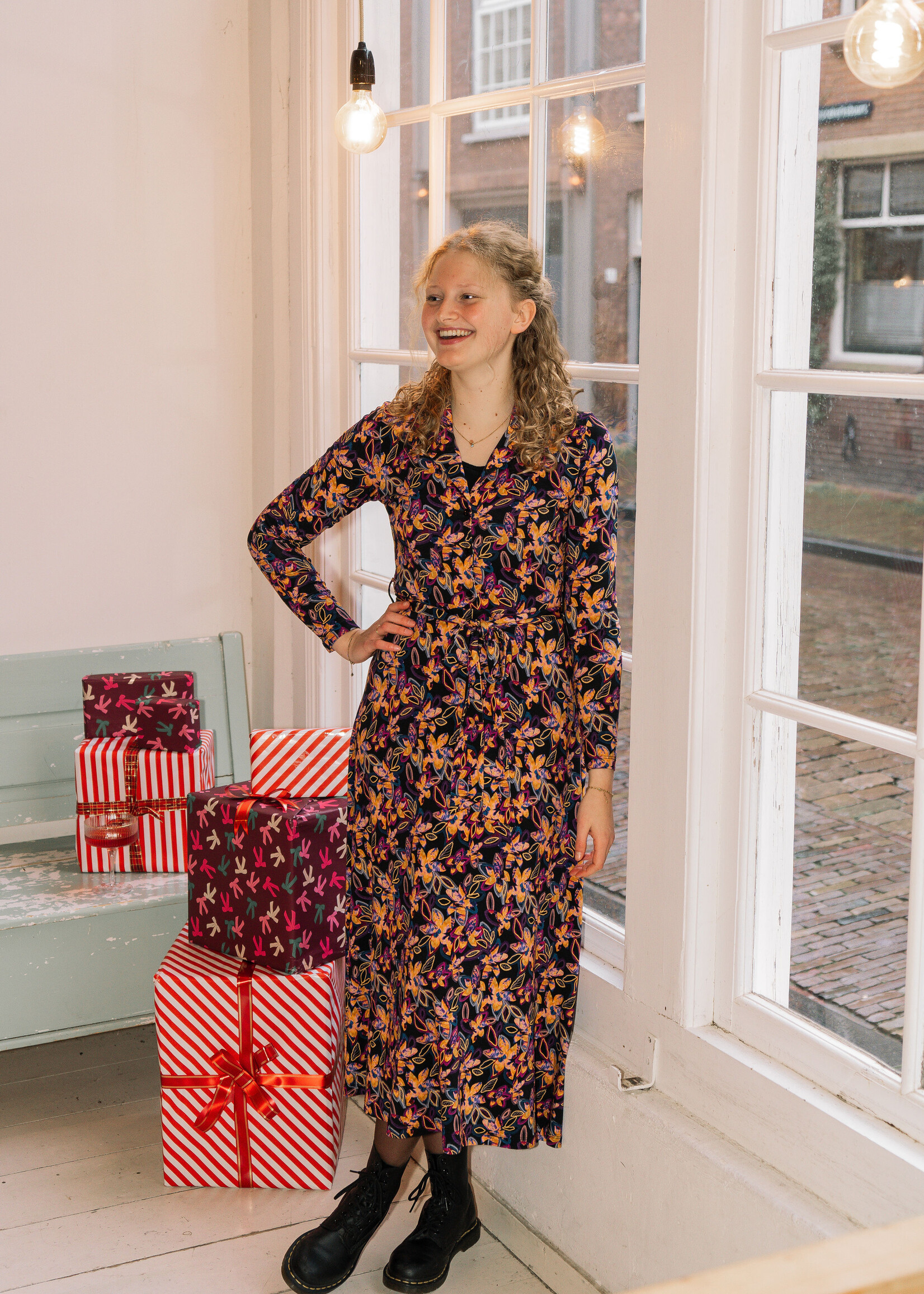 LaLamour Helena Dress Bright Autumn Flowers