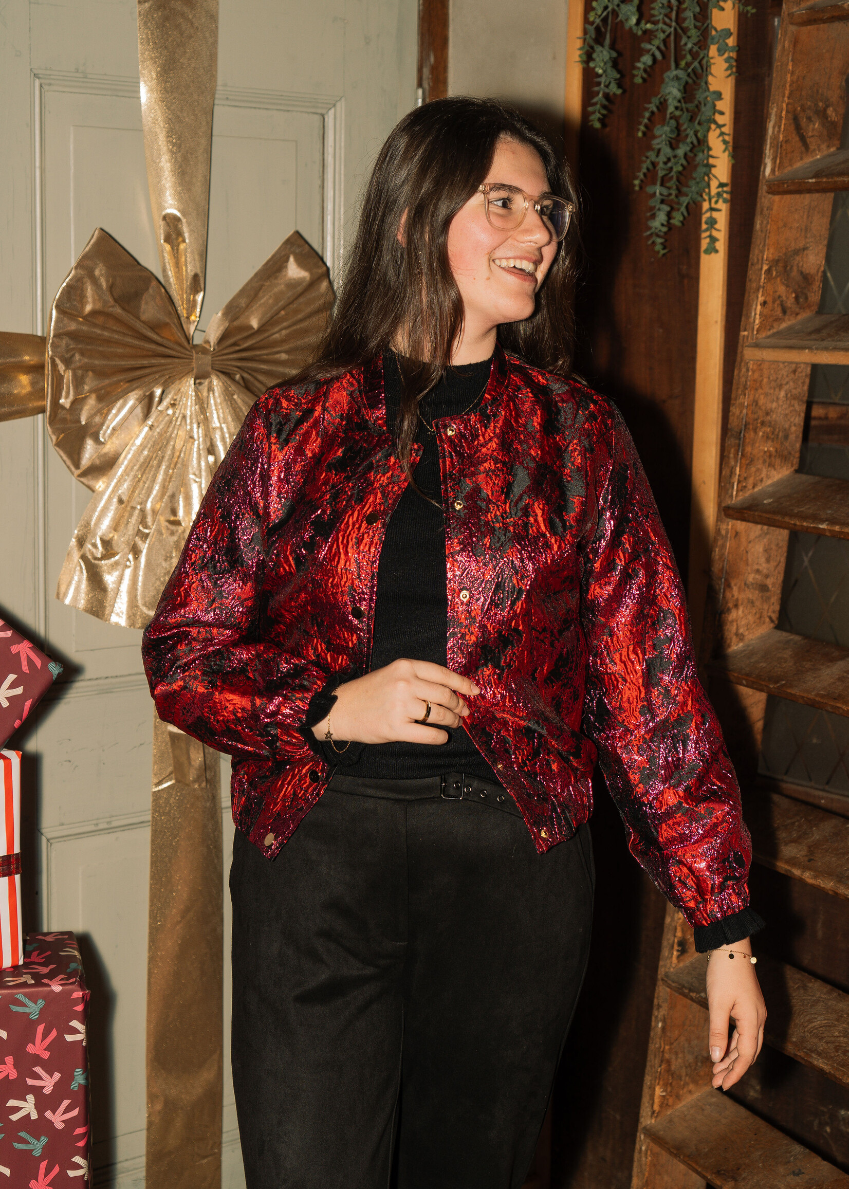 Bomber Lies Jacket Pink/Red