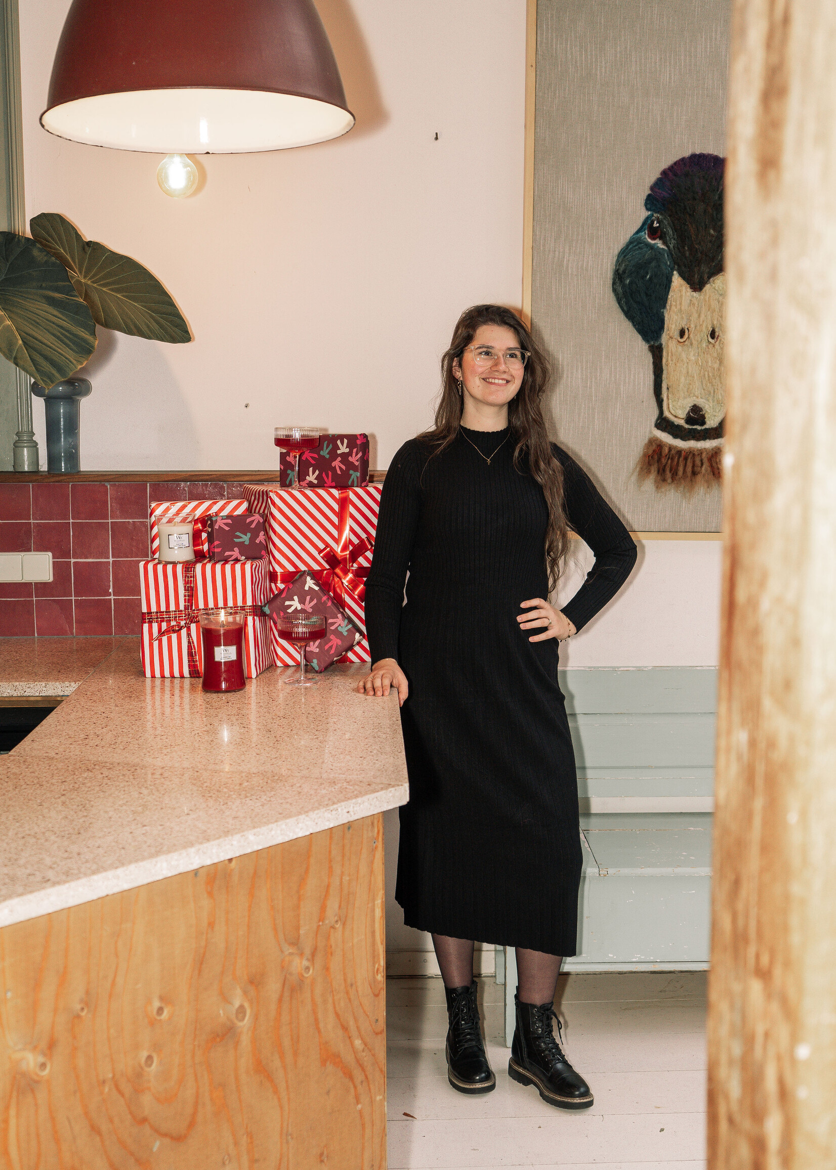 C&S The Label Dalia Knit Dress Black