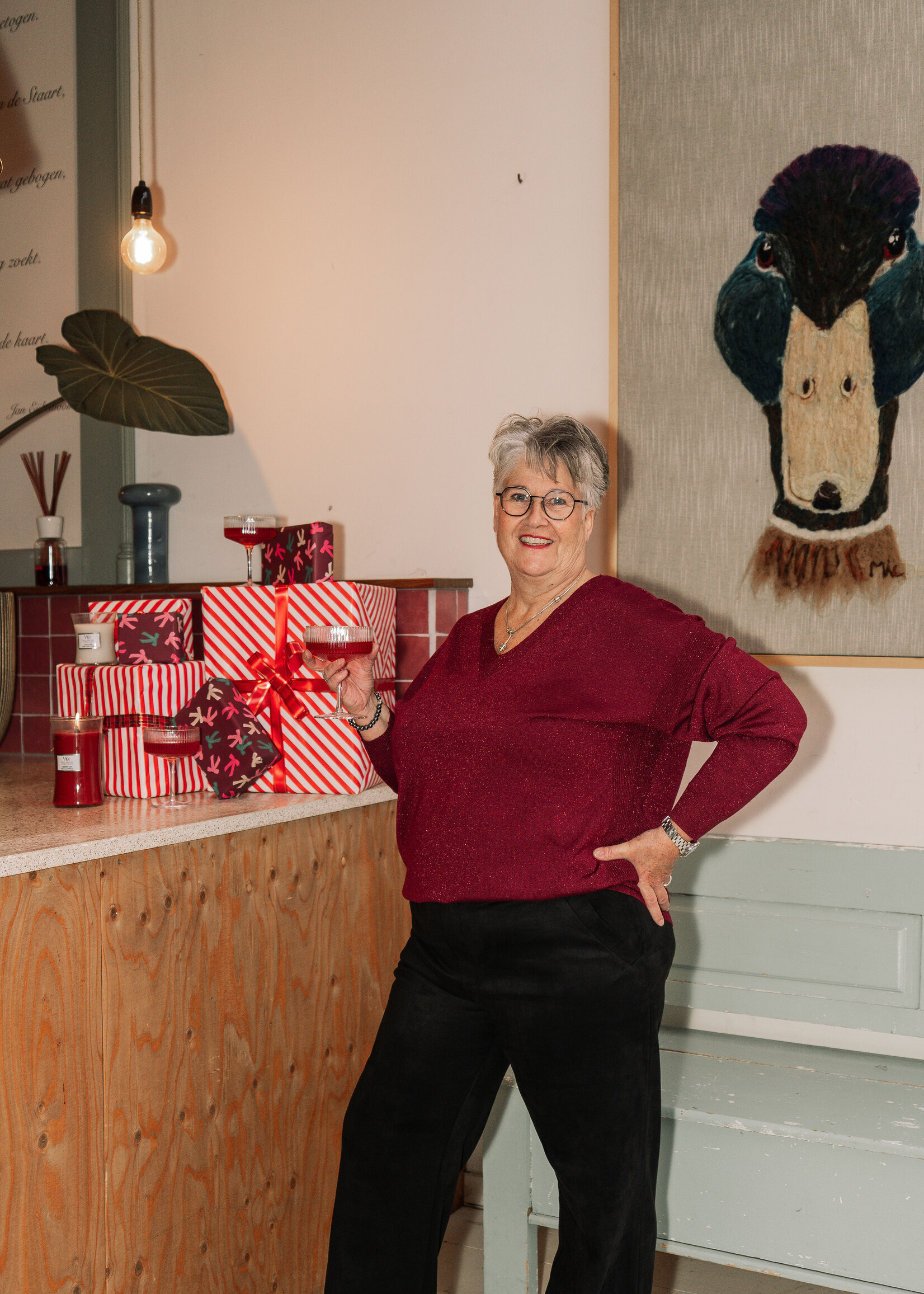 Exxcellent Kirsten Knit Pullover Amarone Cabernet