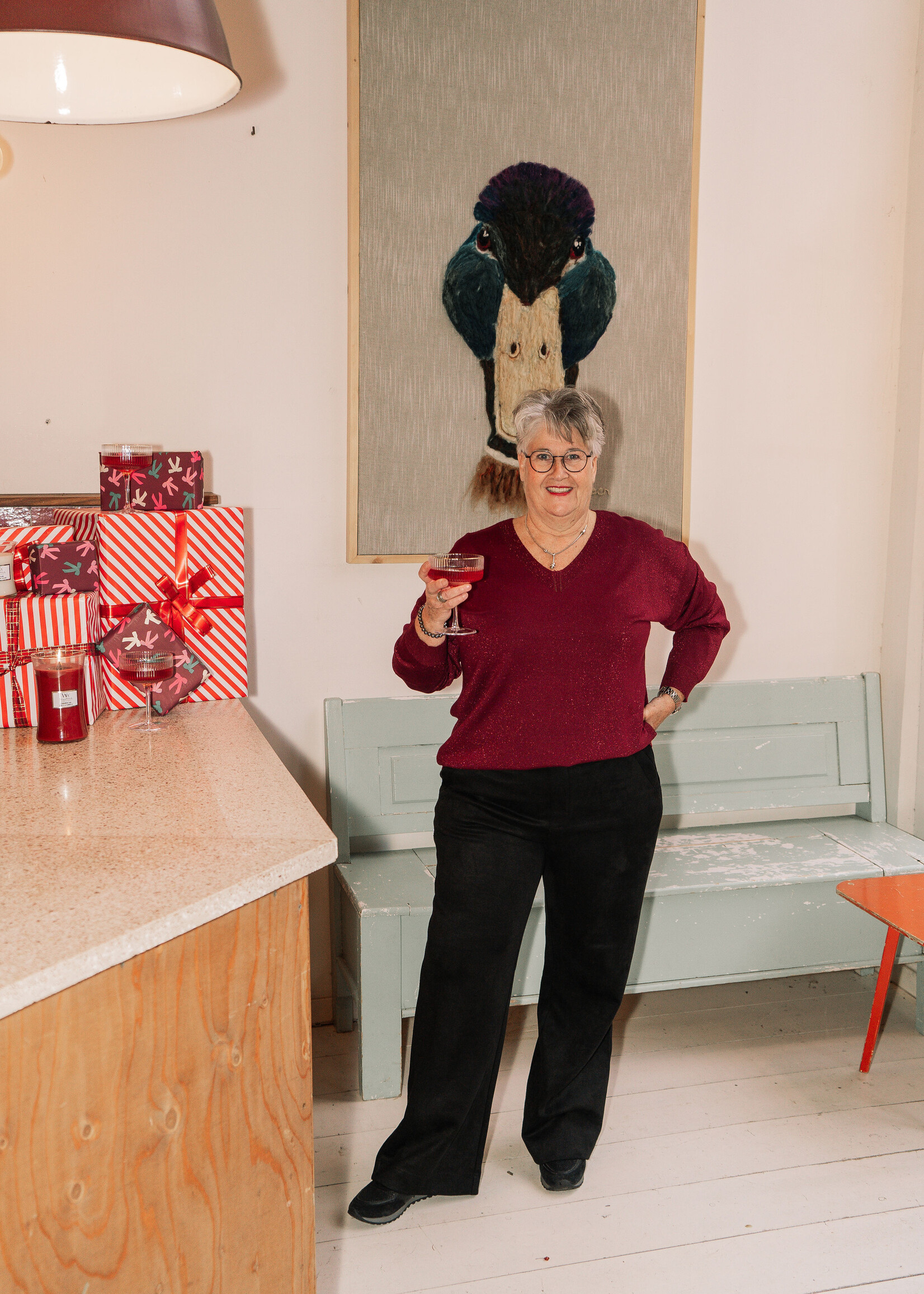 Exxcellent Kirsten Knit Pullover Amarone Cabernet