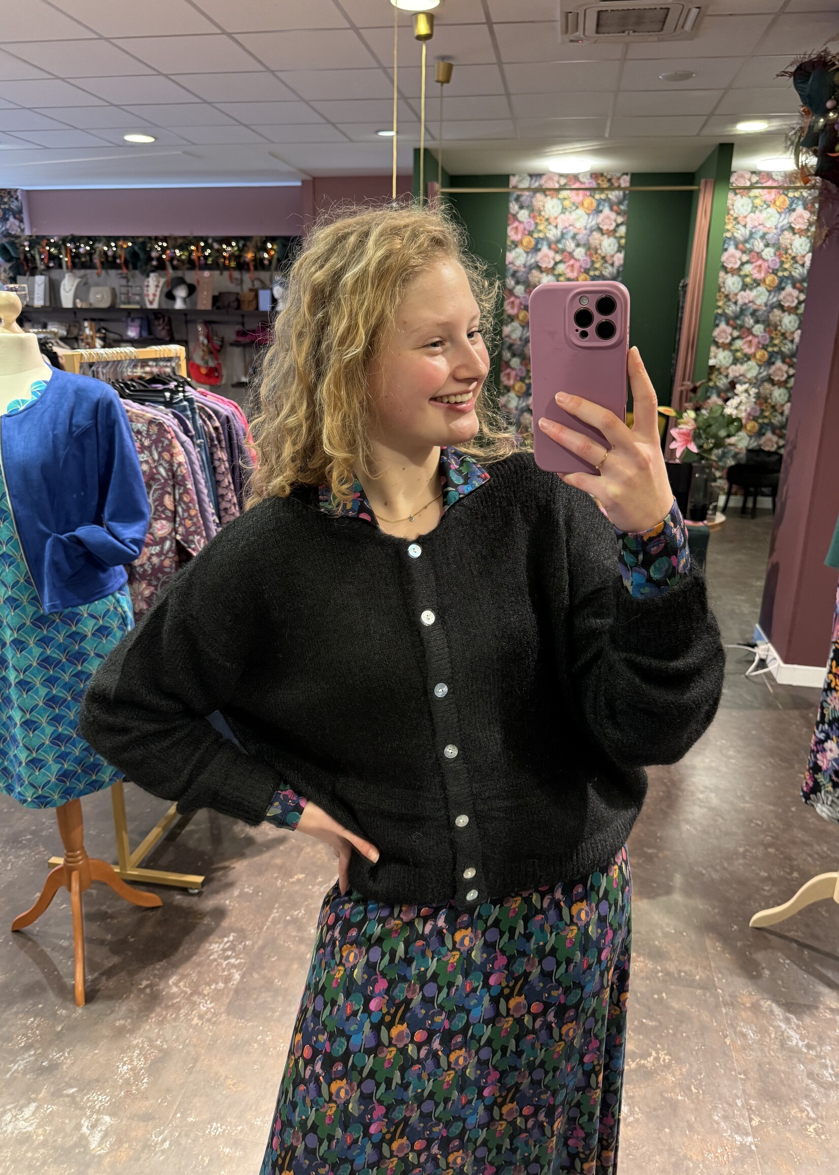 Maddie vestje gebreid Black