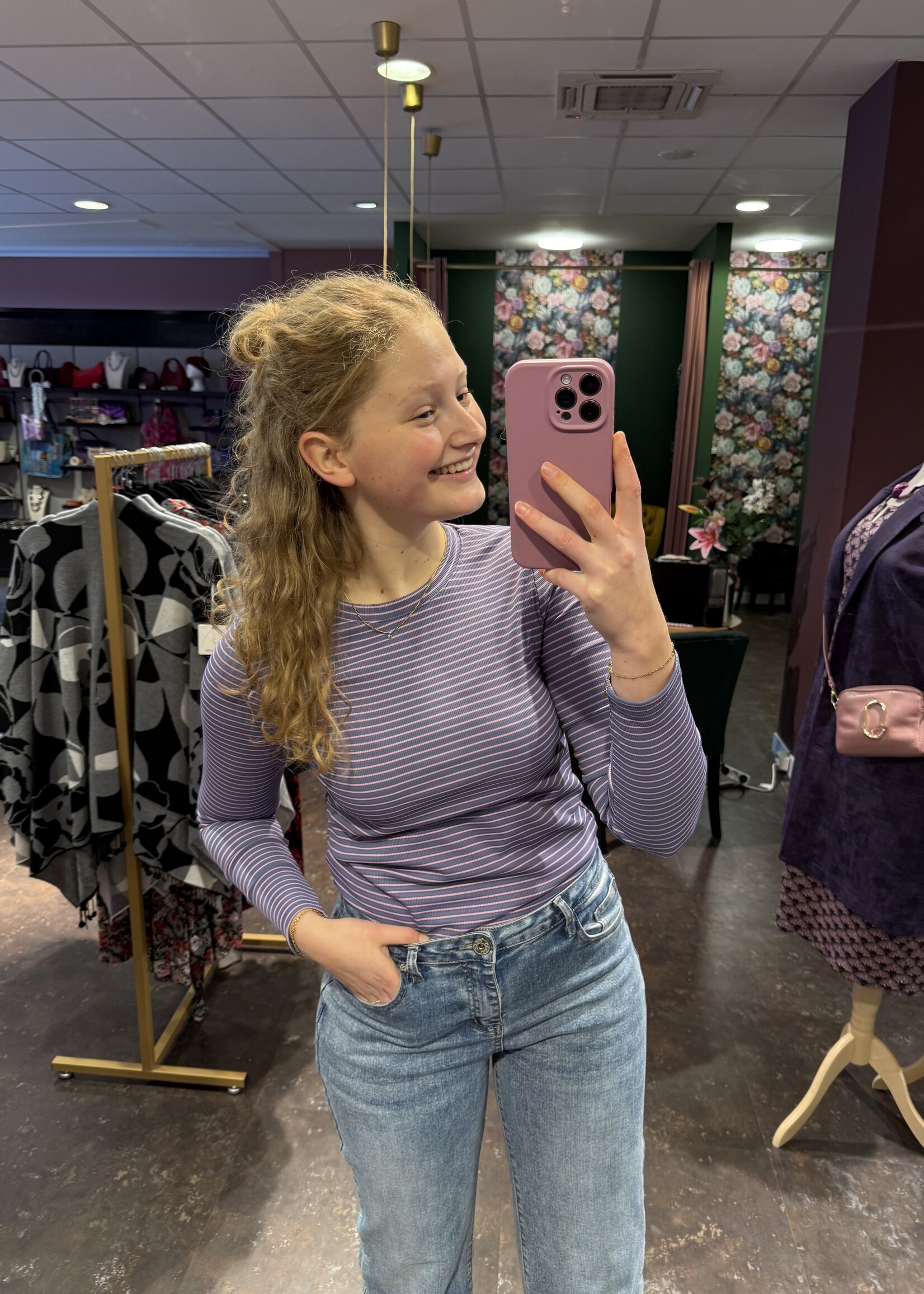 Belle truitje stripe Blue Lila