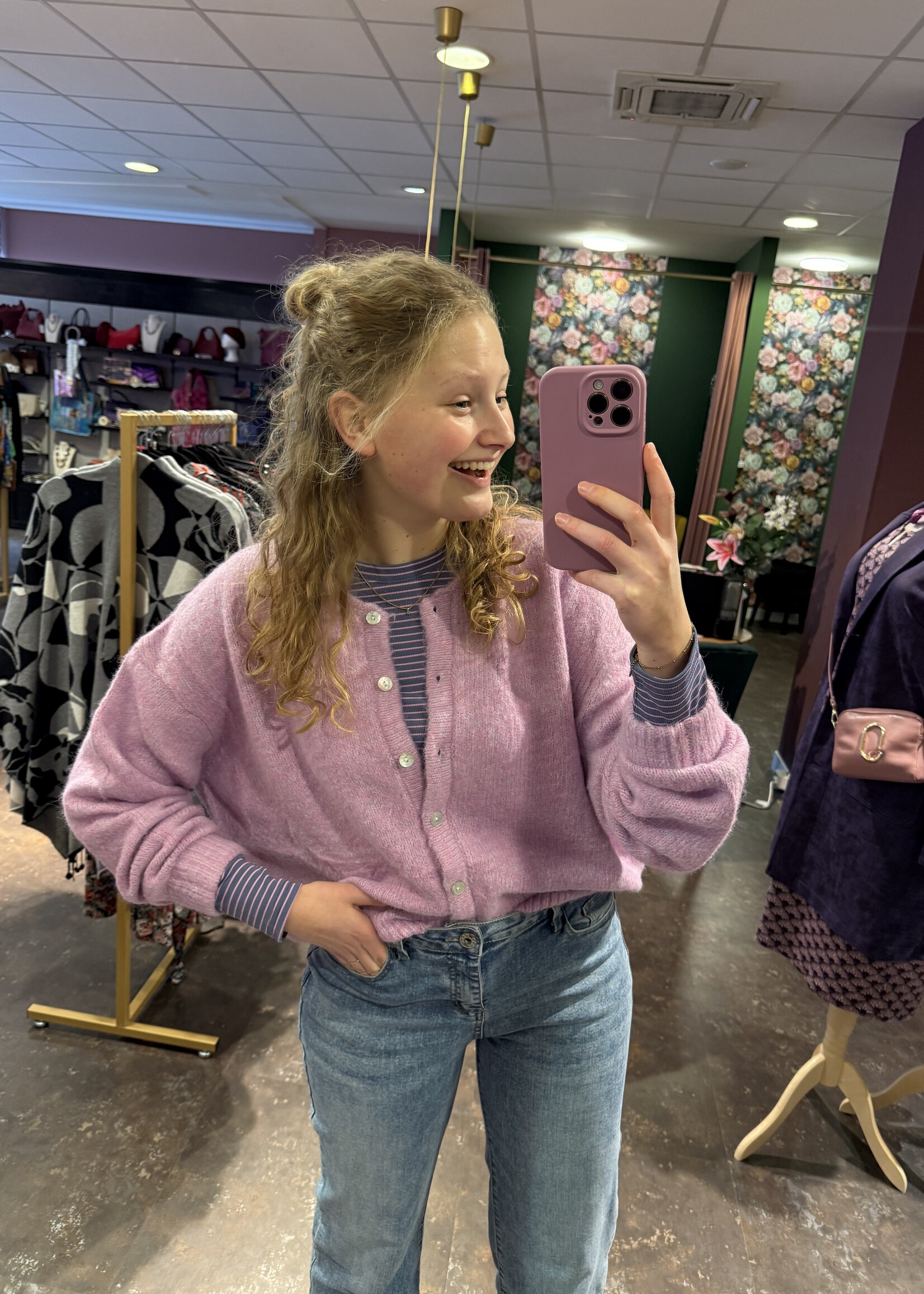 Belle truitje stripe Blue Lila