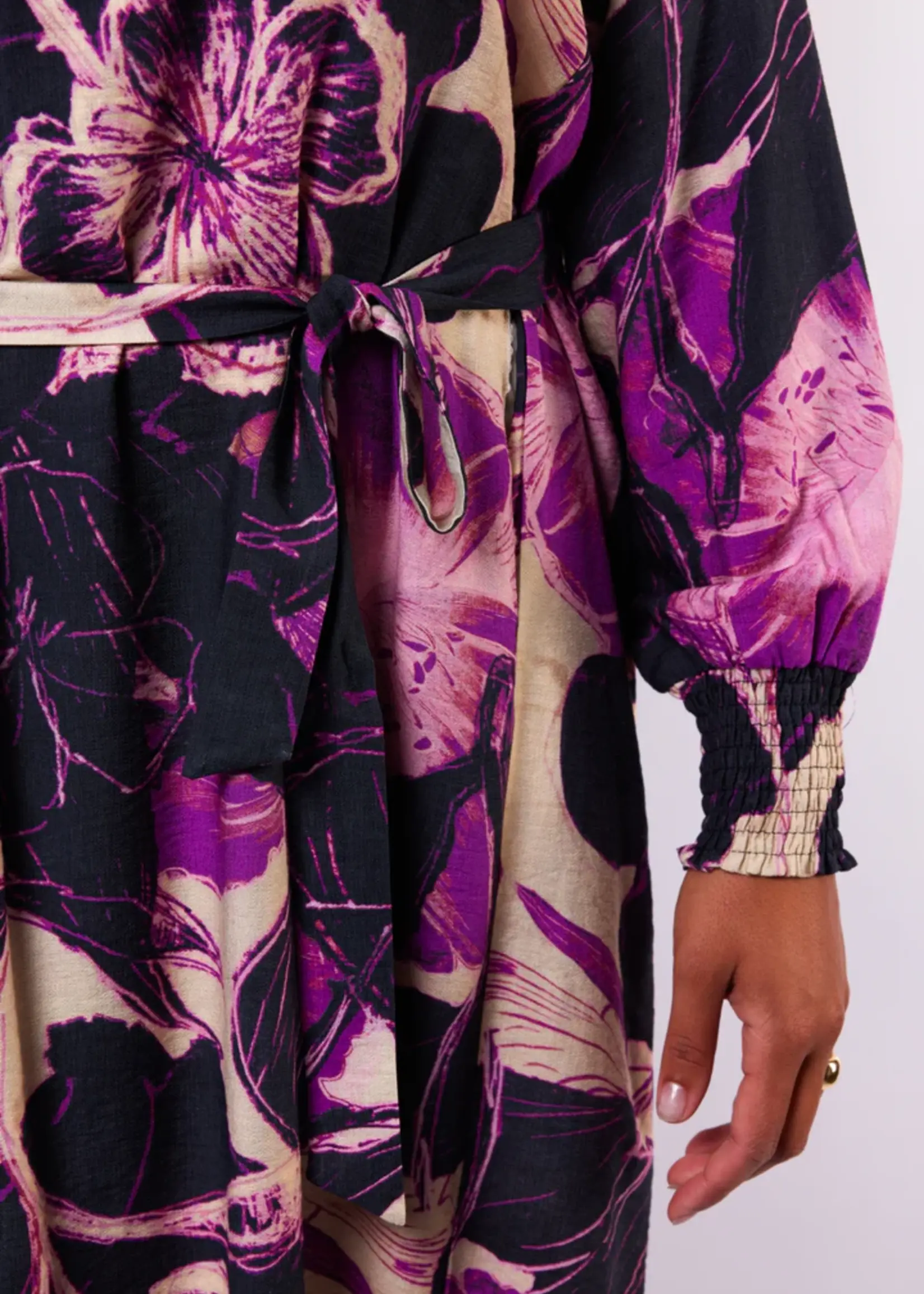 Exxcellent Yvette Dress Dark Gray/Dusty Mauve