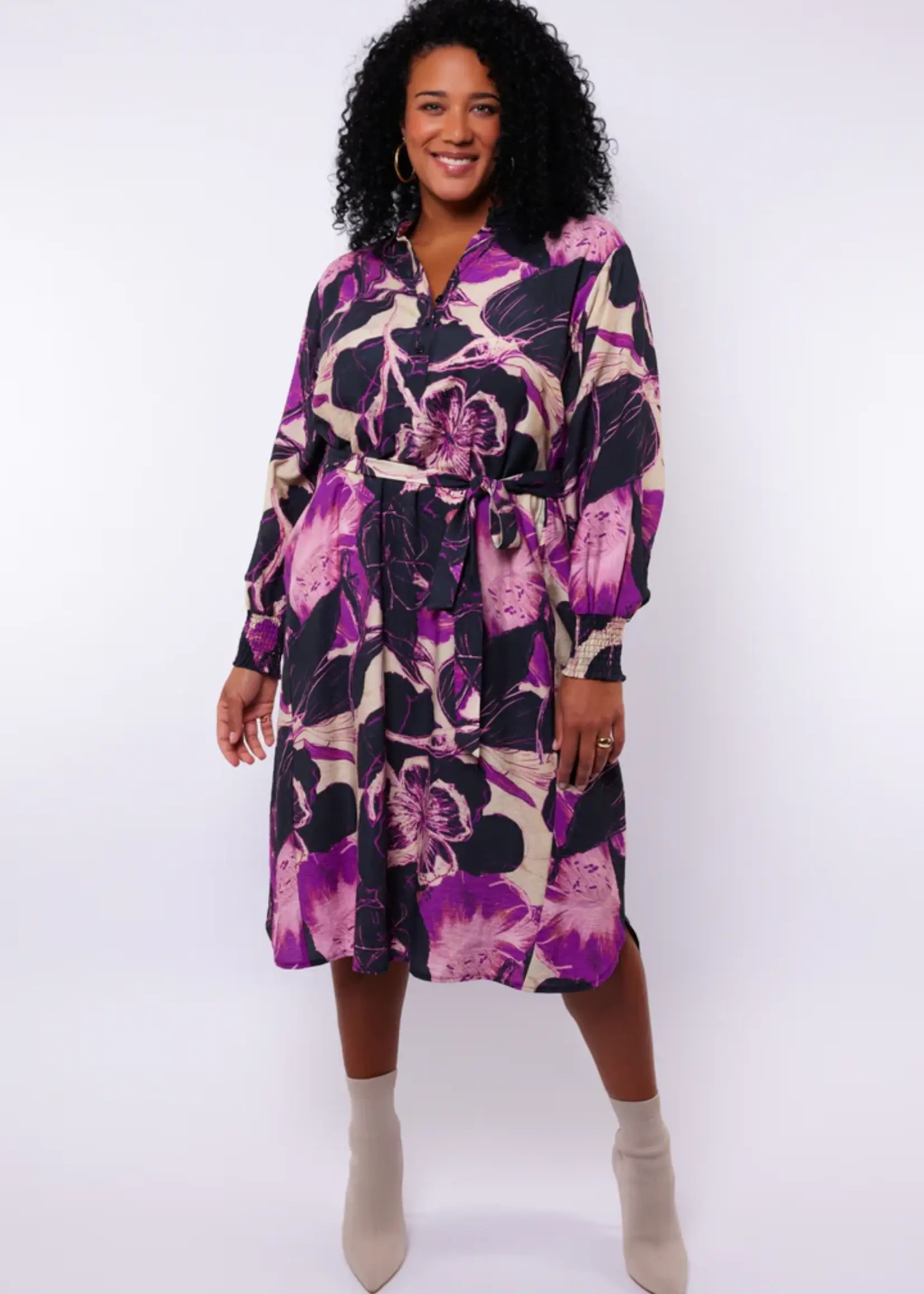 Exxcellent Yvette Dress Dark Gray/Dusty Mauve