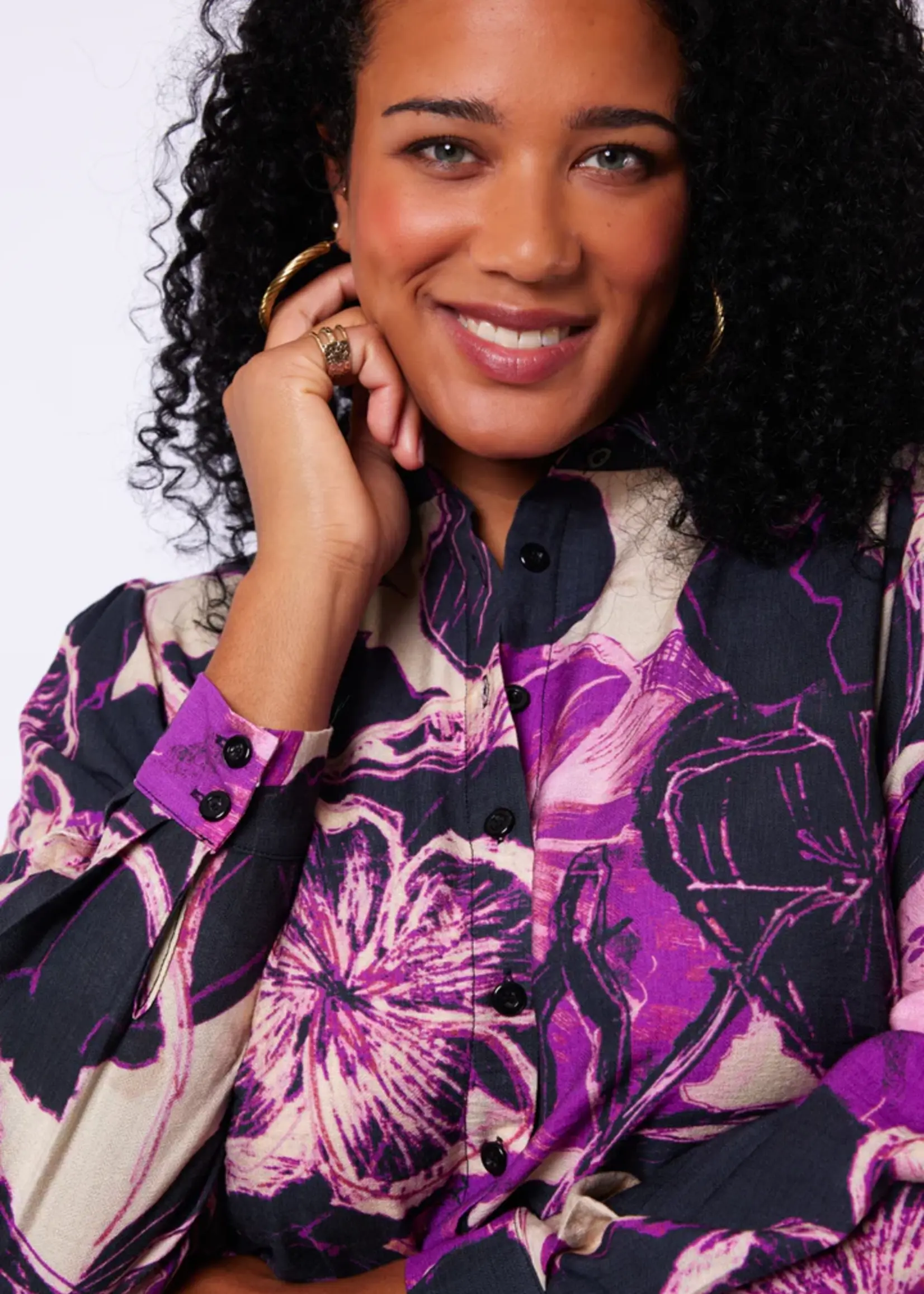 Exxcellent Serene Blouse Dark Gray/Dusty Mauve