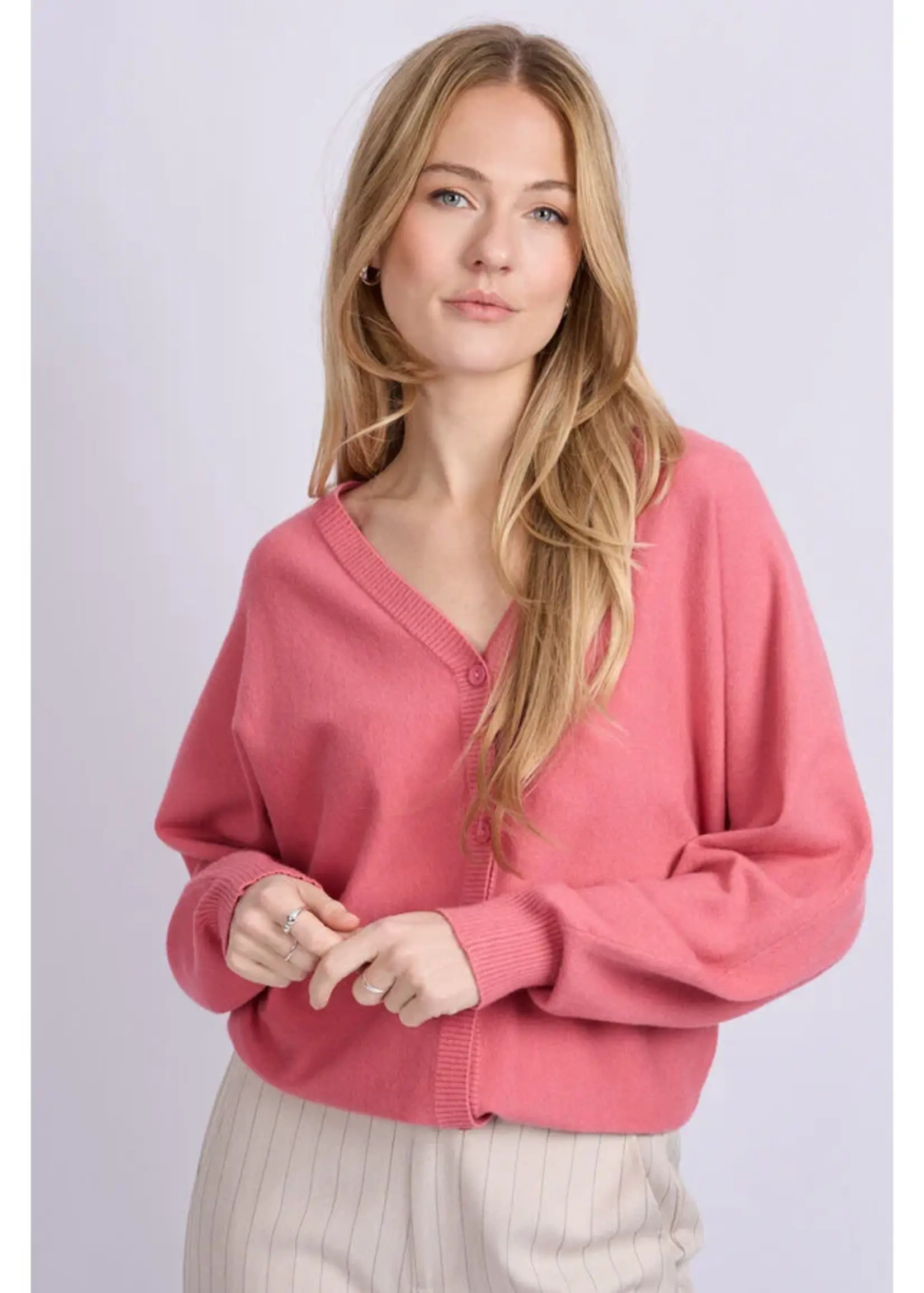 C&S The Label Kiara Knit Cardigan Slate Rose