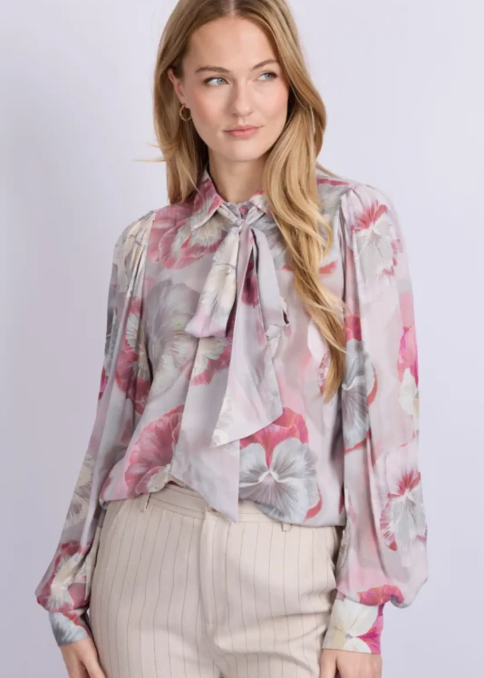 C&S The Label Lace Blouse Slate Rose/Mix