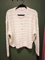 Maddie vestje gebreid White Green onesize
