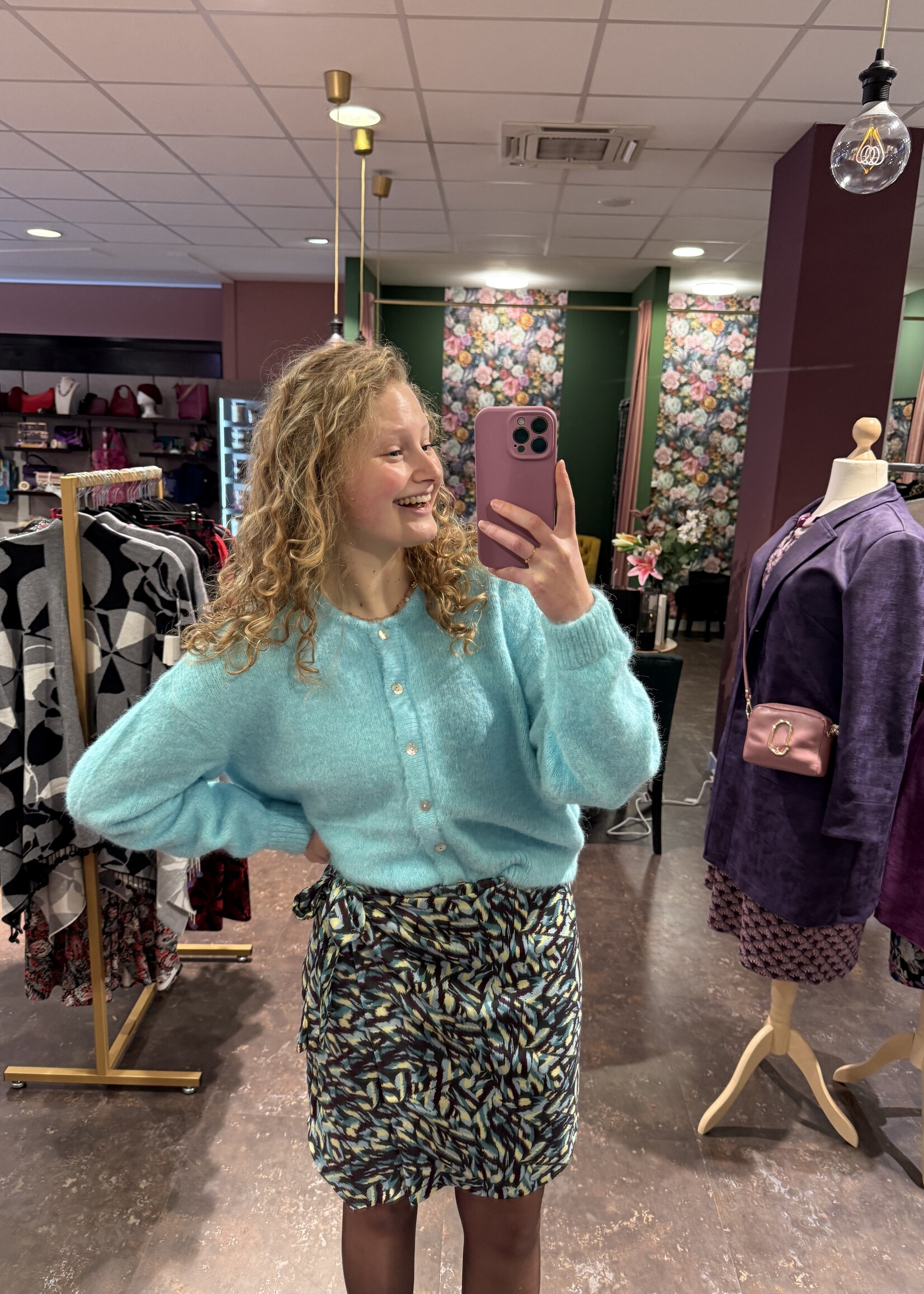 Maddie vestje gebreid AzuurBlauw