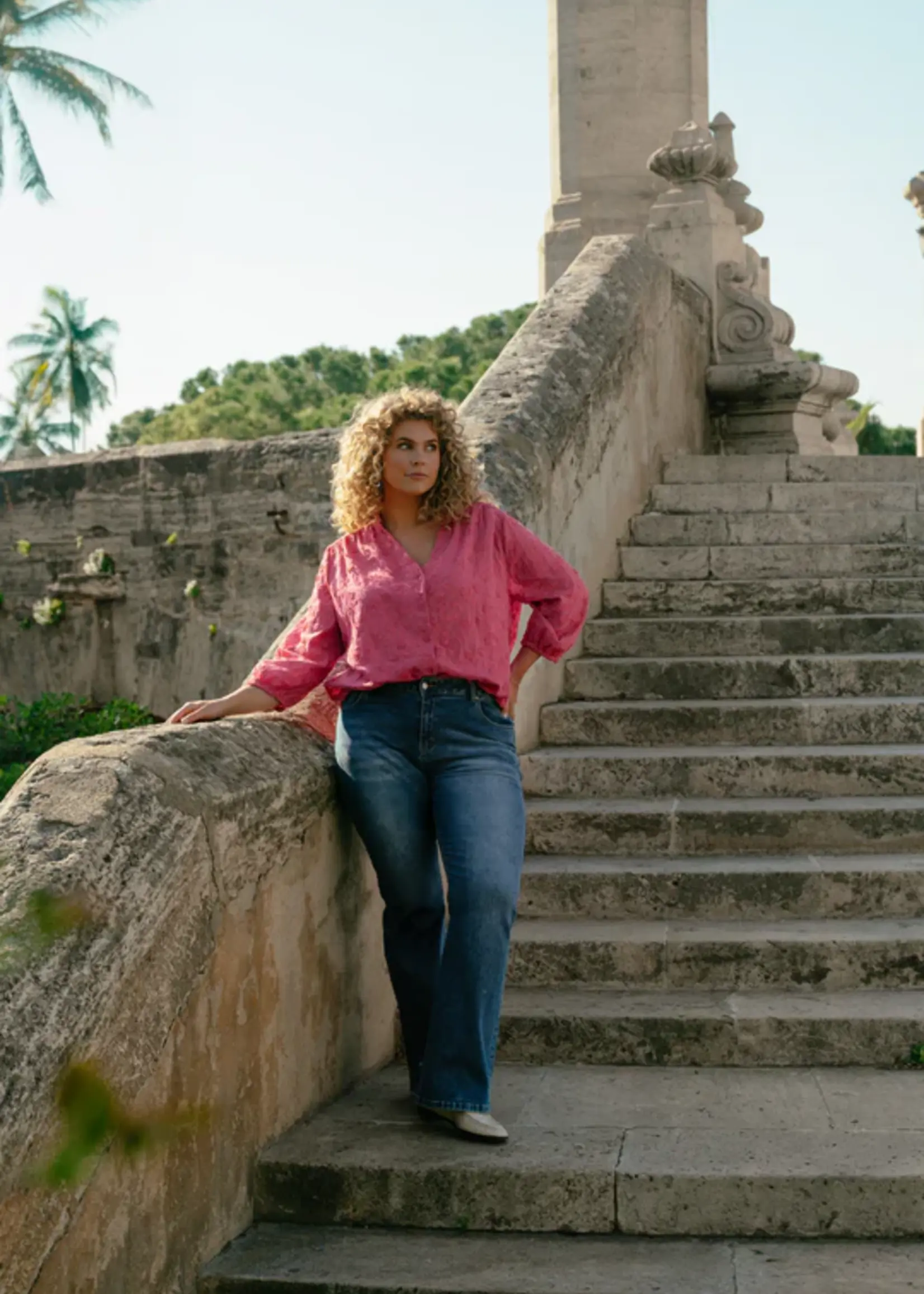 Exxcellent Tessa Blouse Slate Rose