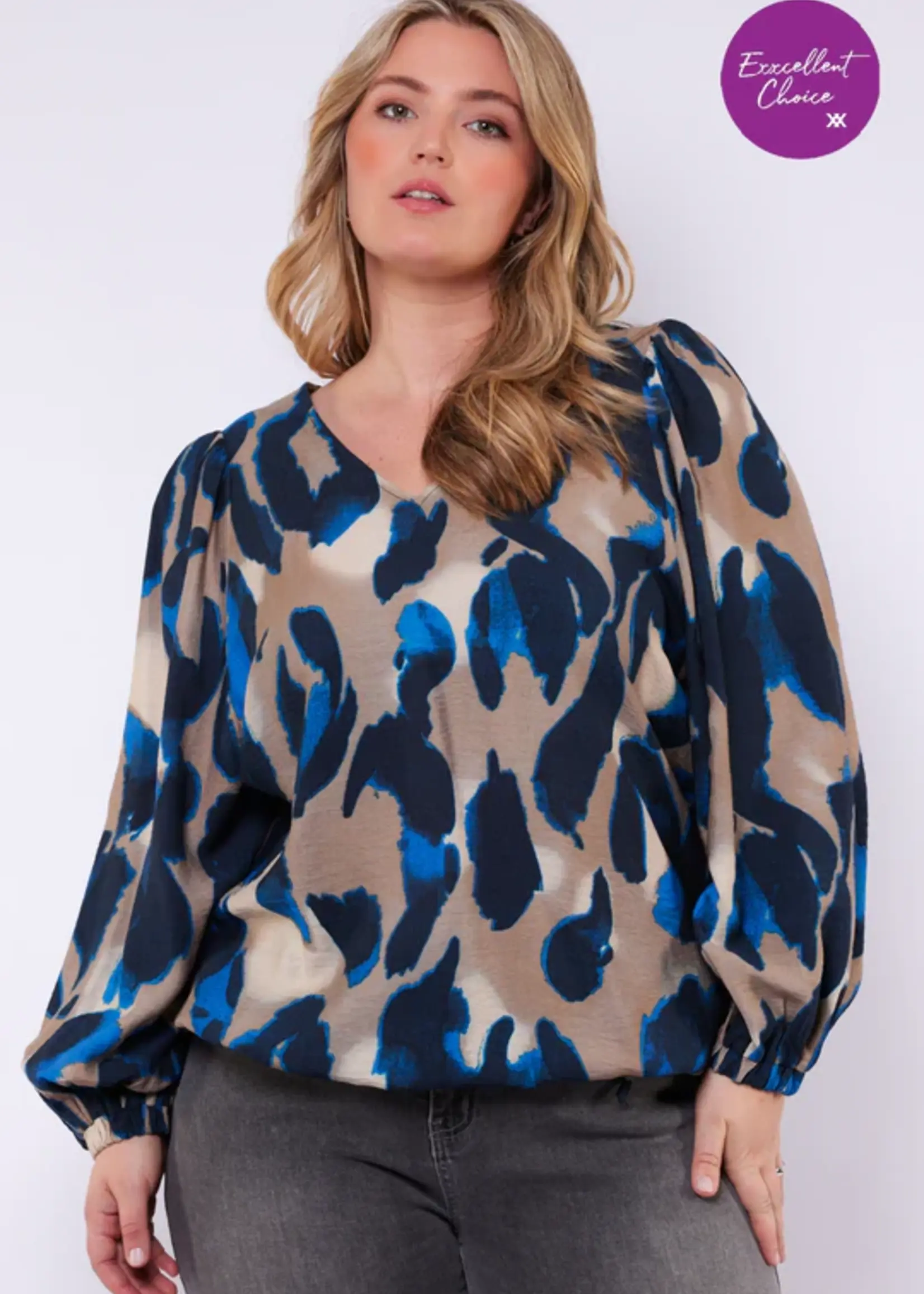 Exxcellent Aria Top Moon Rock/Dark Sapphire