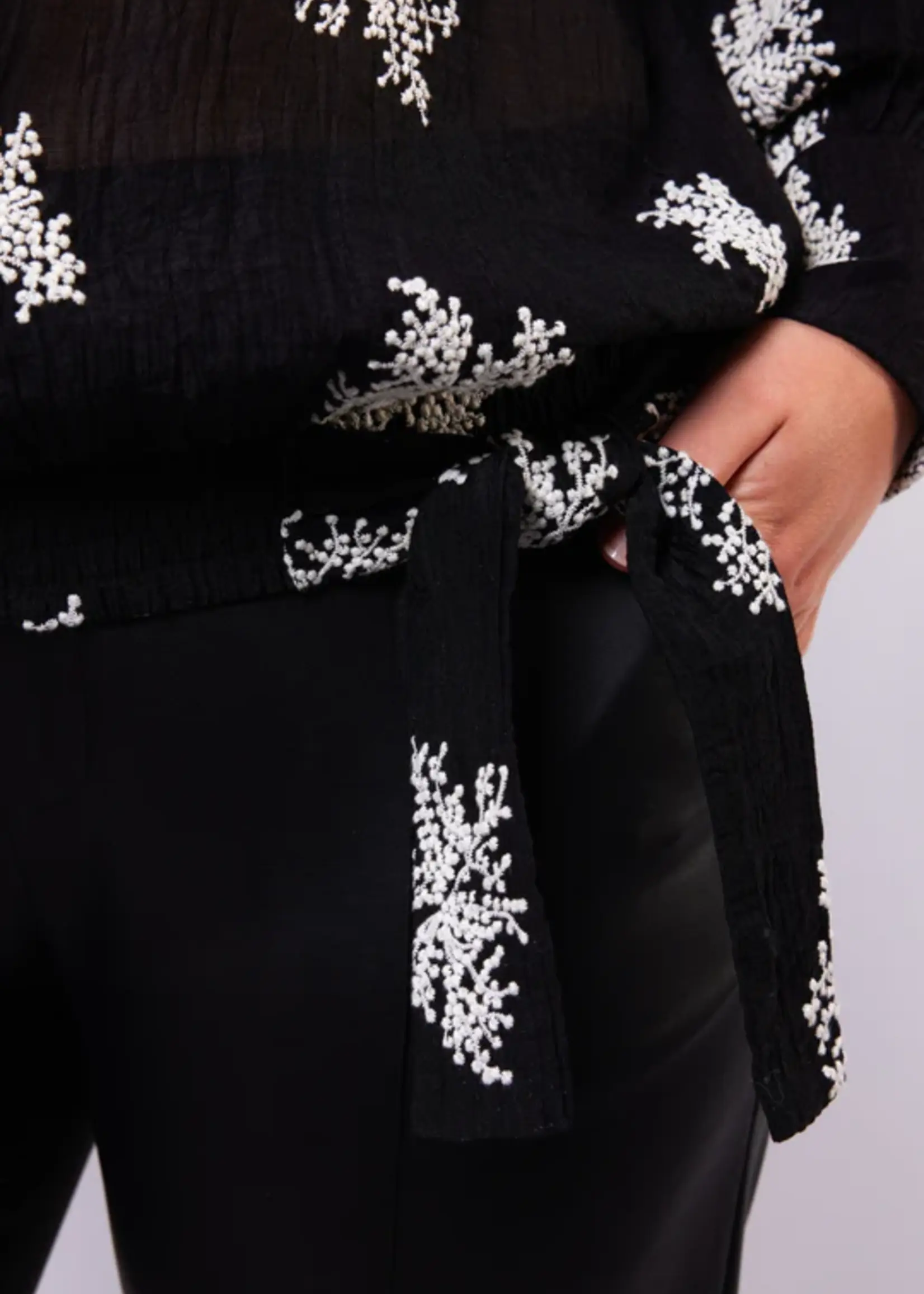 Exxcellent Fern Blouse Black/Khaki