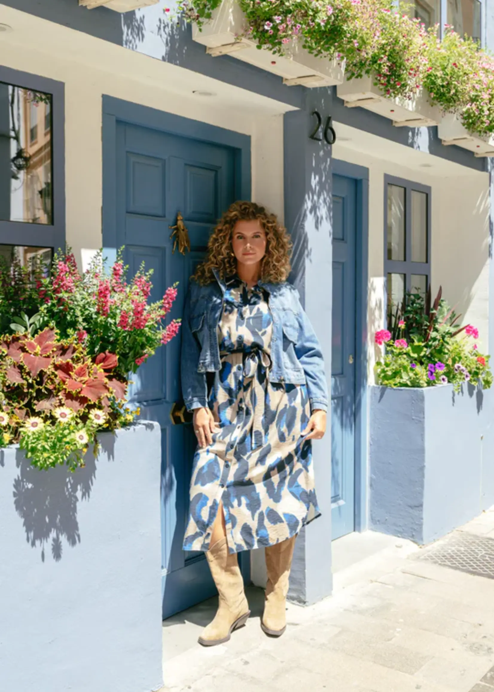 Exxcellent Jovie Dress Moon Rock/Dark Sapphire