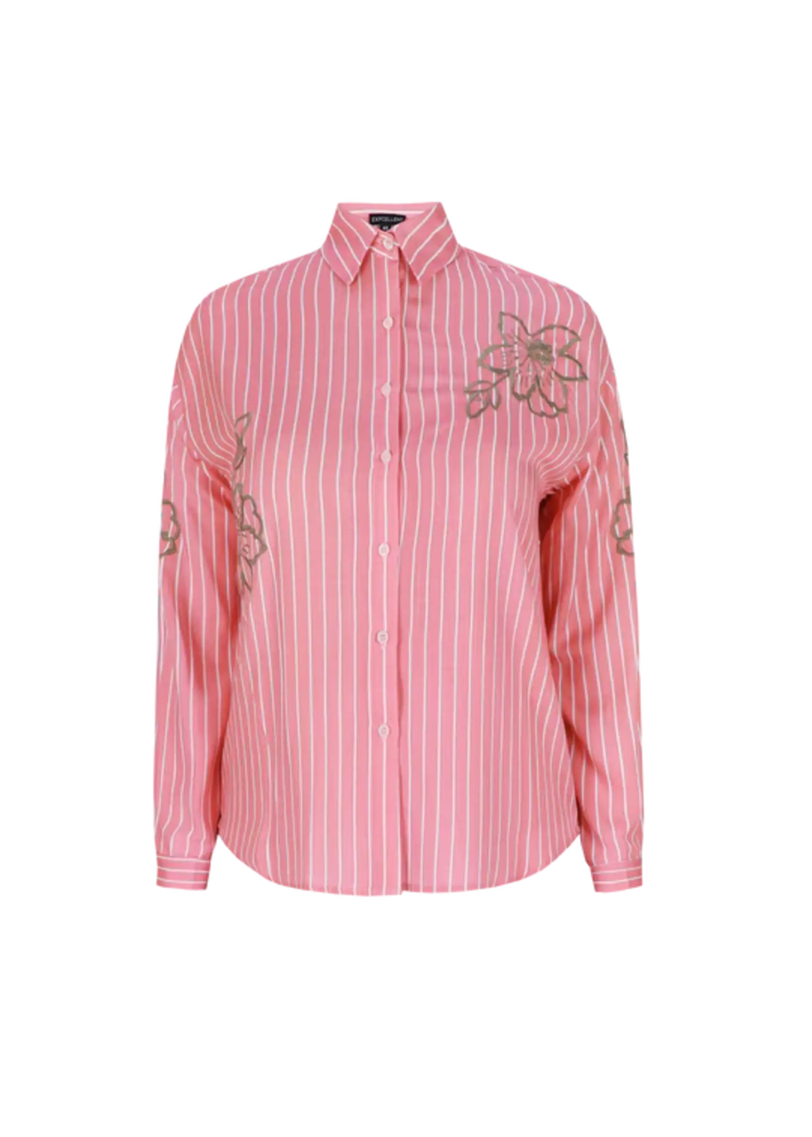 Exxcellent Simone Blouse Slate Rose/Offwhite