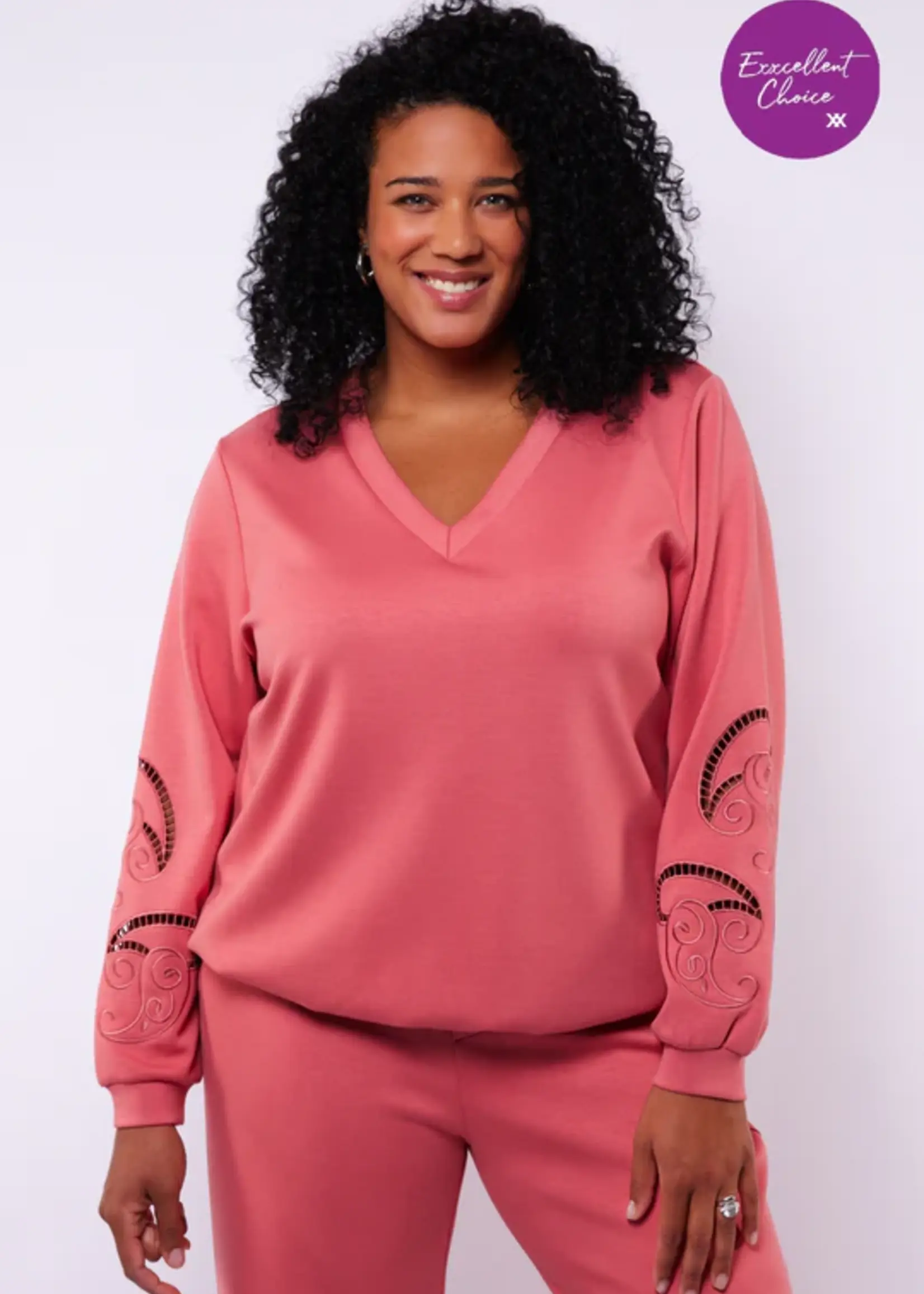 Exxcellent Fiene Sweater Slate Rose