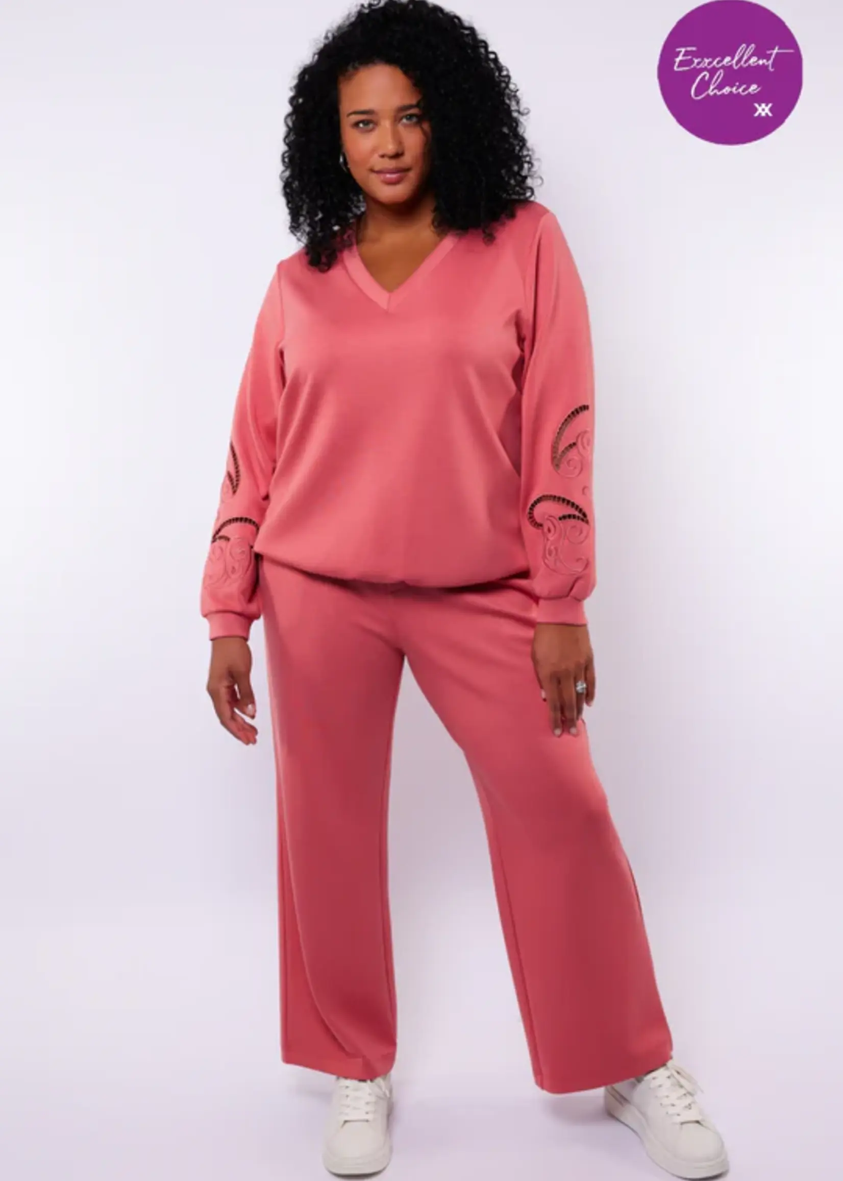 Exxcellent Mira Pants Slate Rose