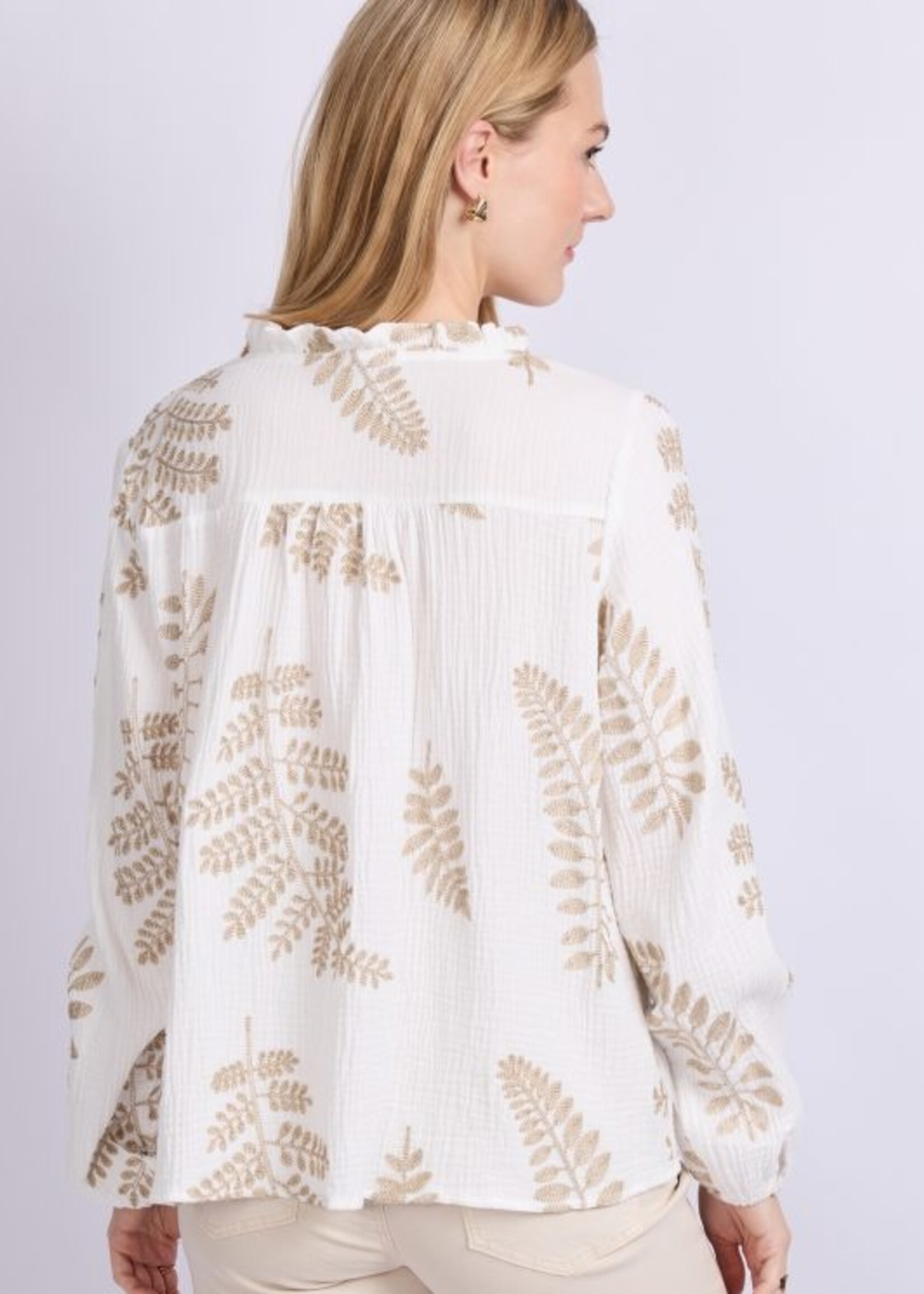 C&S The Label Lize Blouse Offwhite/Gold