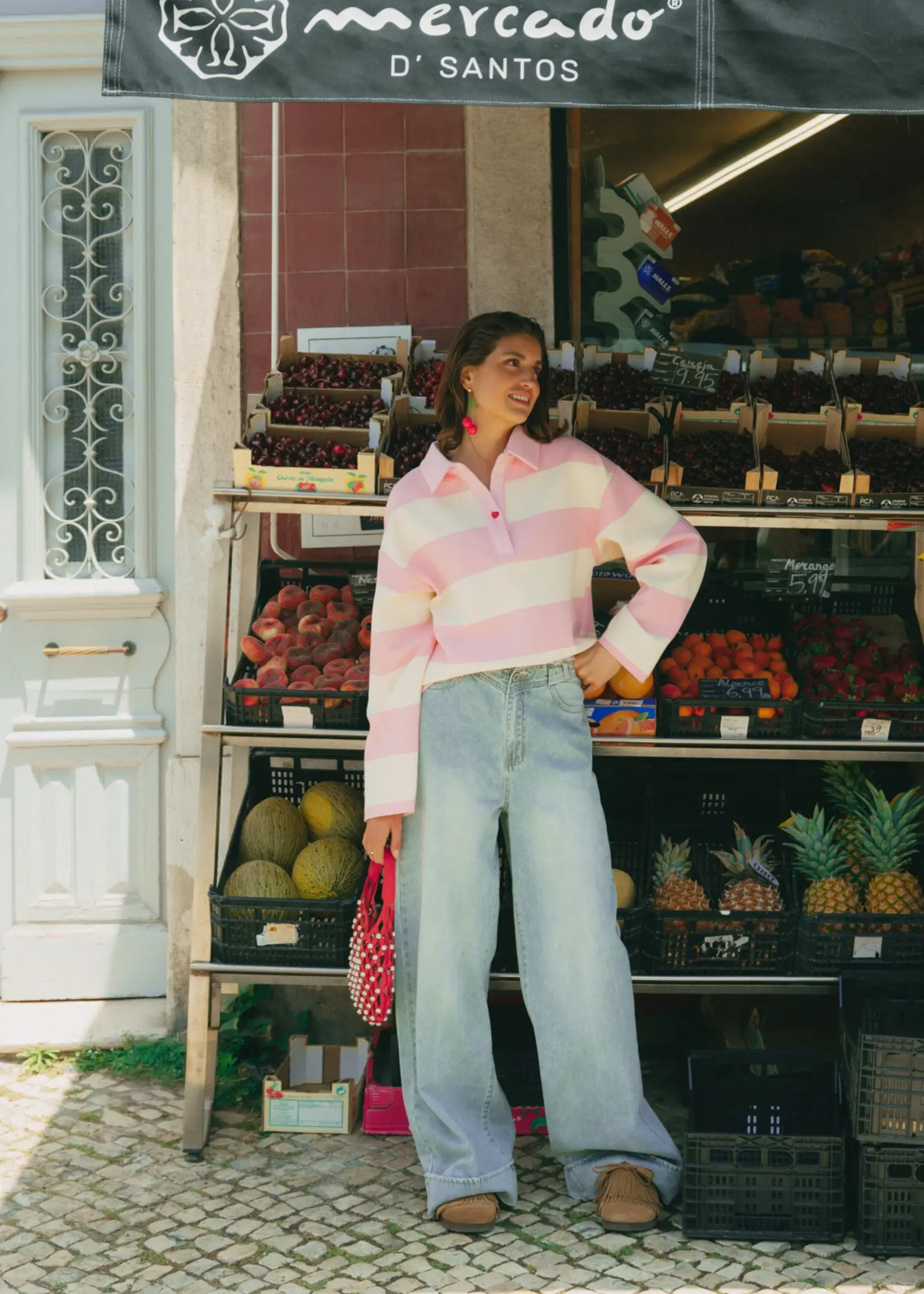 FLURESK Zeyna Sweater Soft Pink/Offwhite