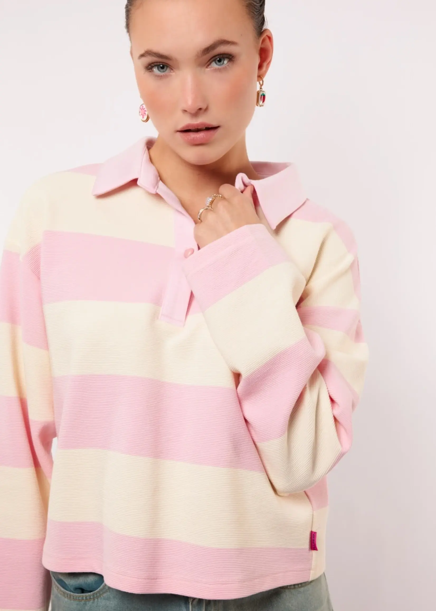FLURESK Zeyna Sweater Soft Pink/Offwhite