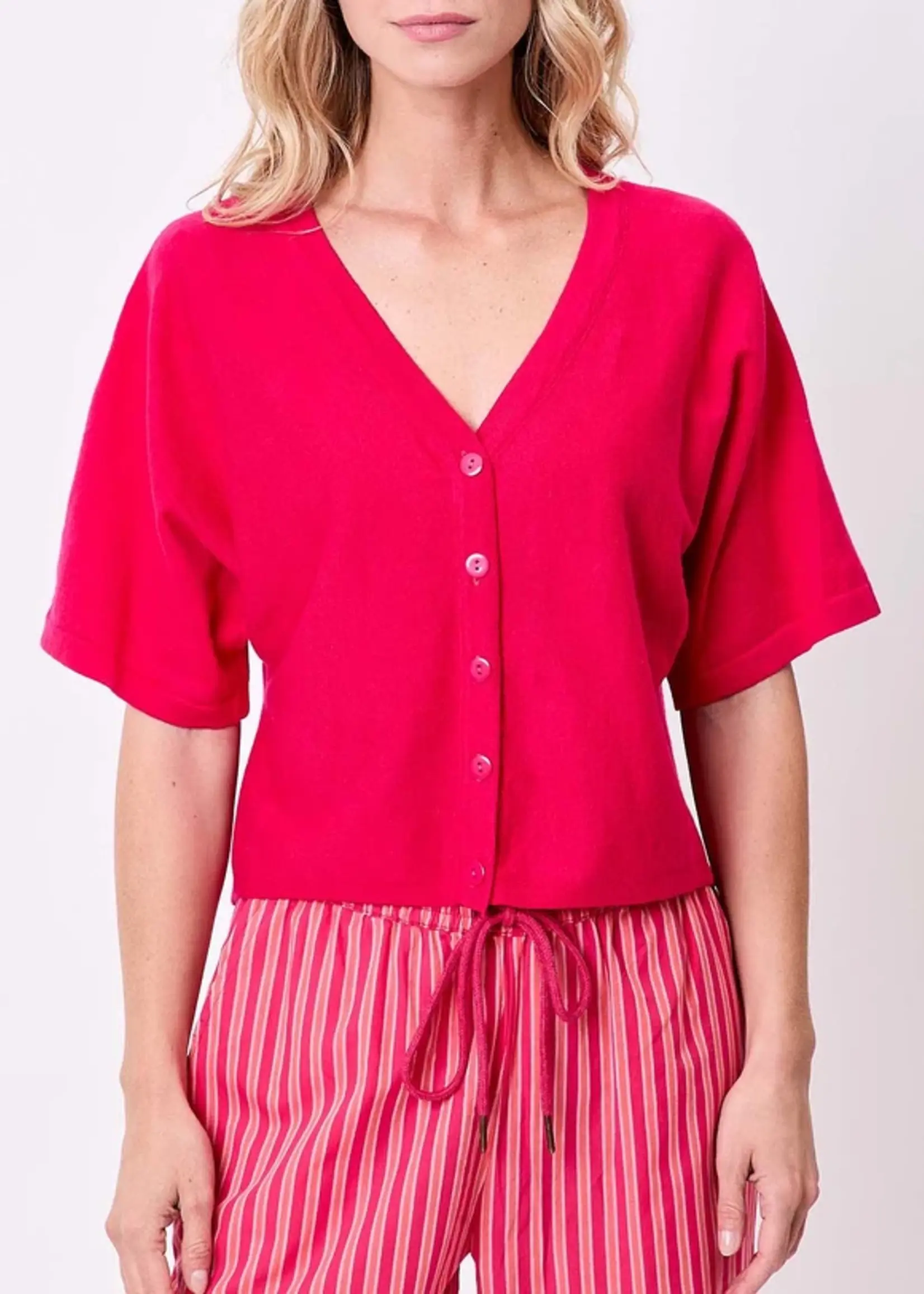 LA FIANCEE Melio Cardigan Framboise