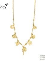 Sweet7 Bedelketting Fires stainless steel gold 101197423
