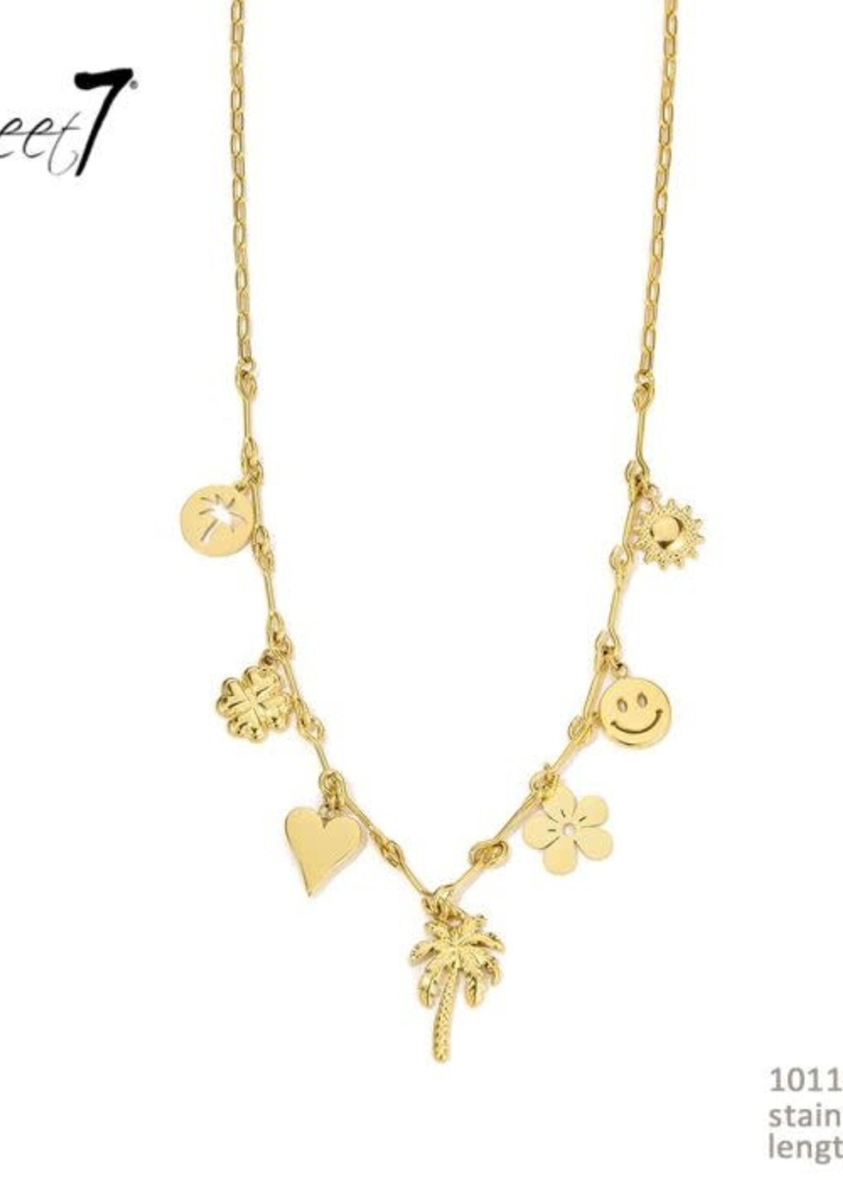Sweet7 Bedelketting Fires stainless steel gold 101197423