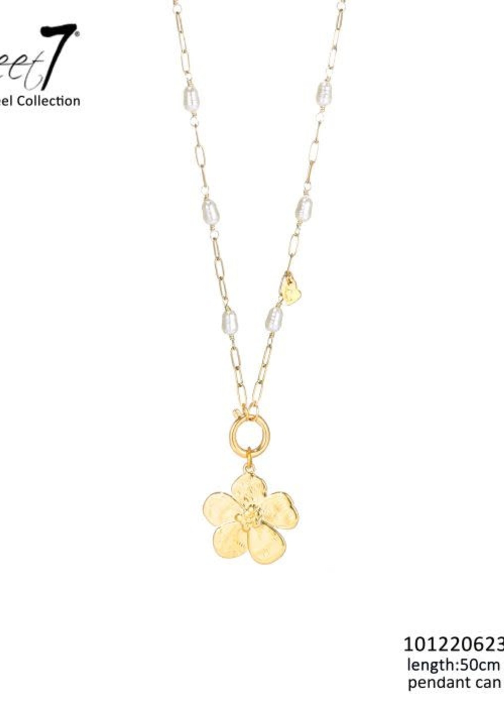 Sweet7 Bedelketting Finette stainless steel gold 101220523
