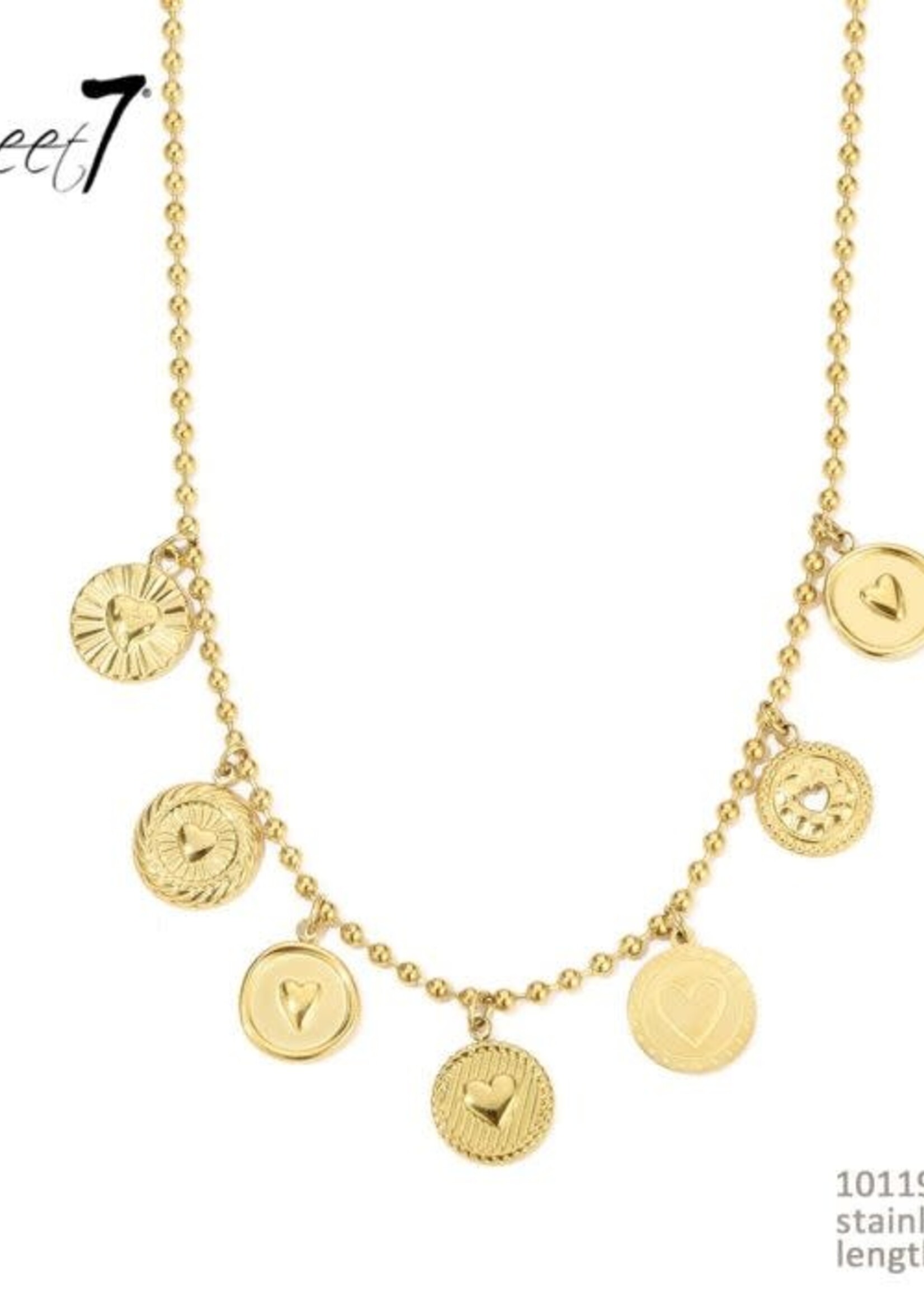 Sweet7 Bedelketting Felipa stainless steel gold 101197123