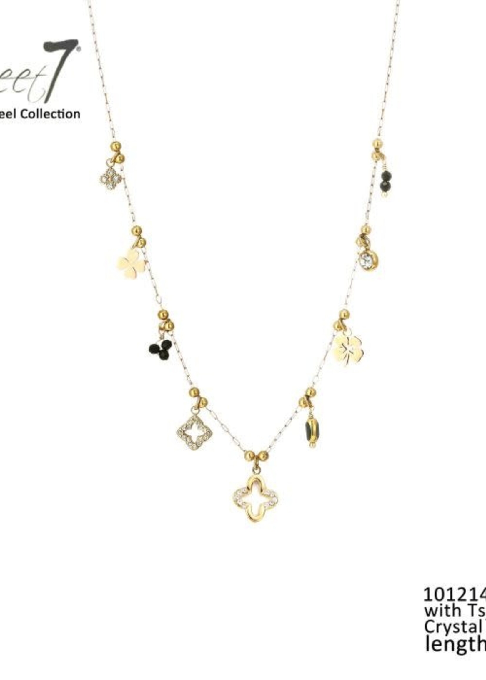 Sweet7 Bedelketting Fayne stainless steel gold 101214023