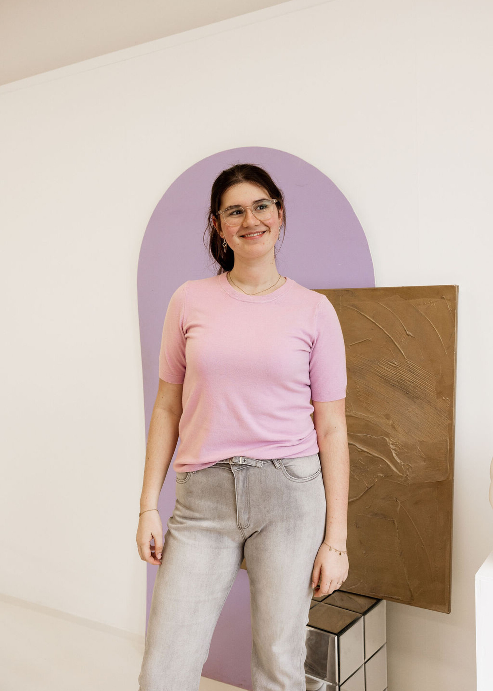 C&S The Label Kenza Knit Top Dusty Mauve