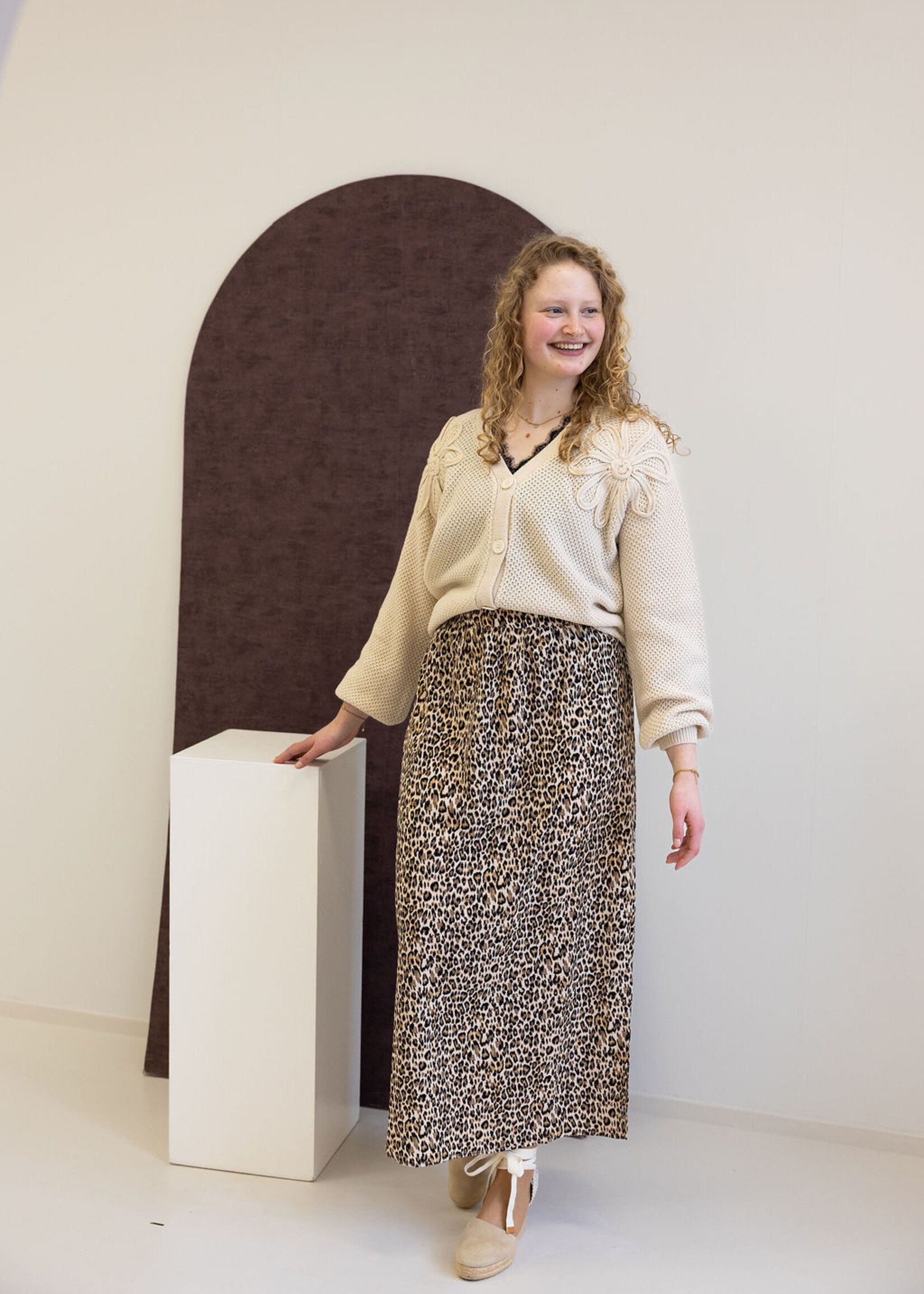 C&S The Label Kira Knit Cardigan Wool White